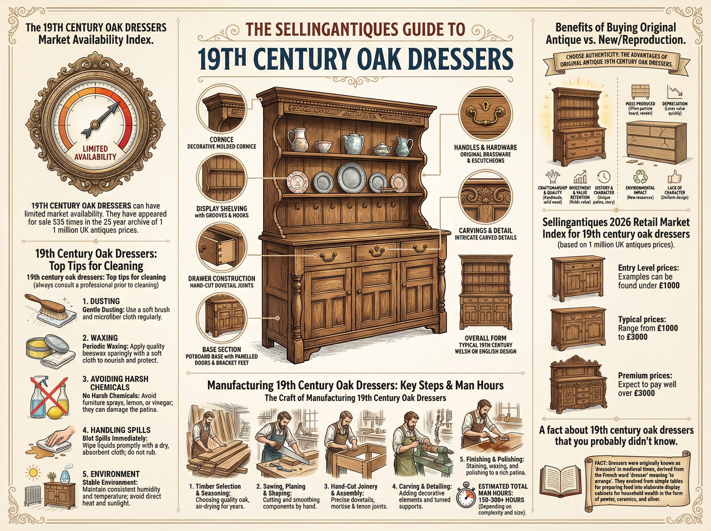 19th Century Oak Dressers Guide Infographic
