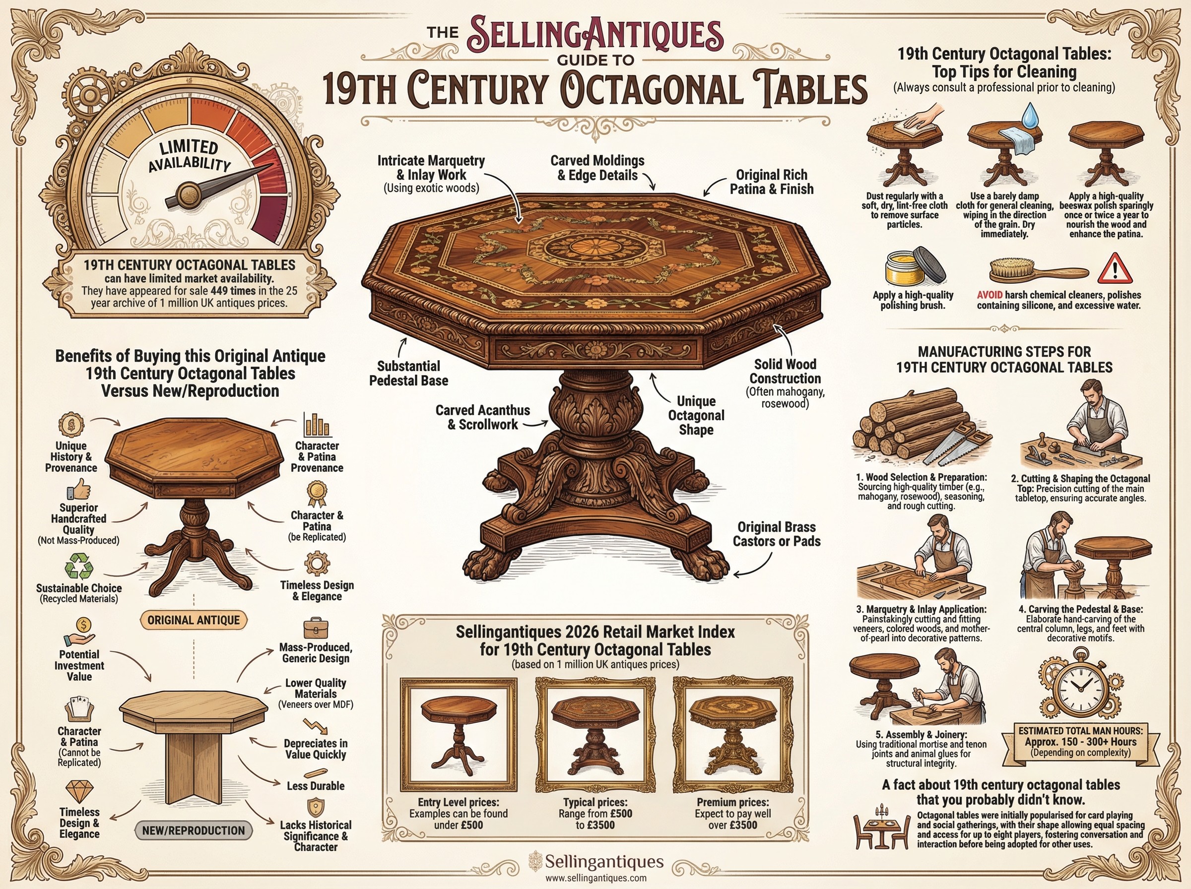 19th Century Octagonal Tables Guide Infographic