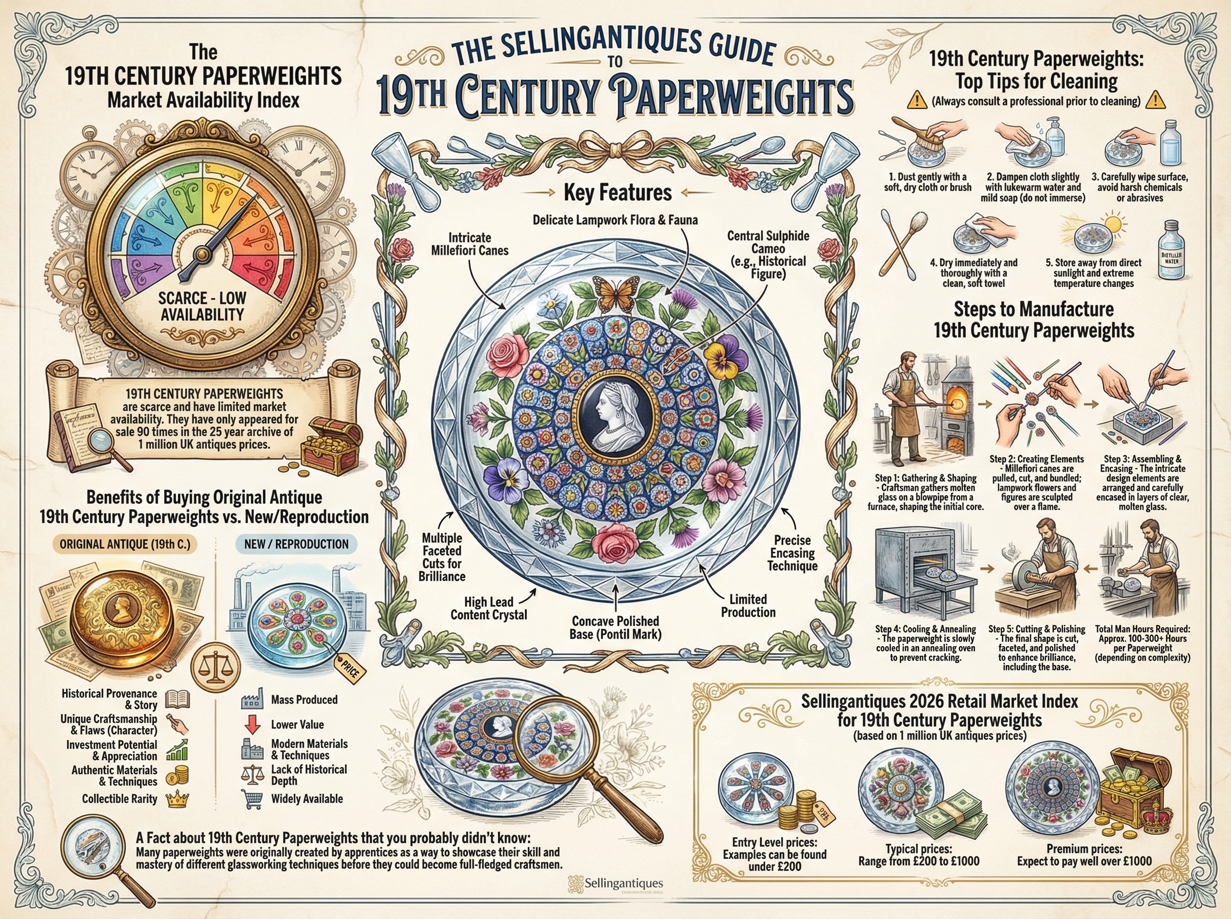 19th Century Paperweights Guide Infographic