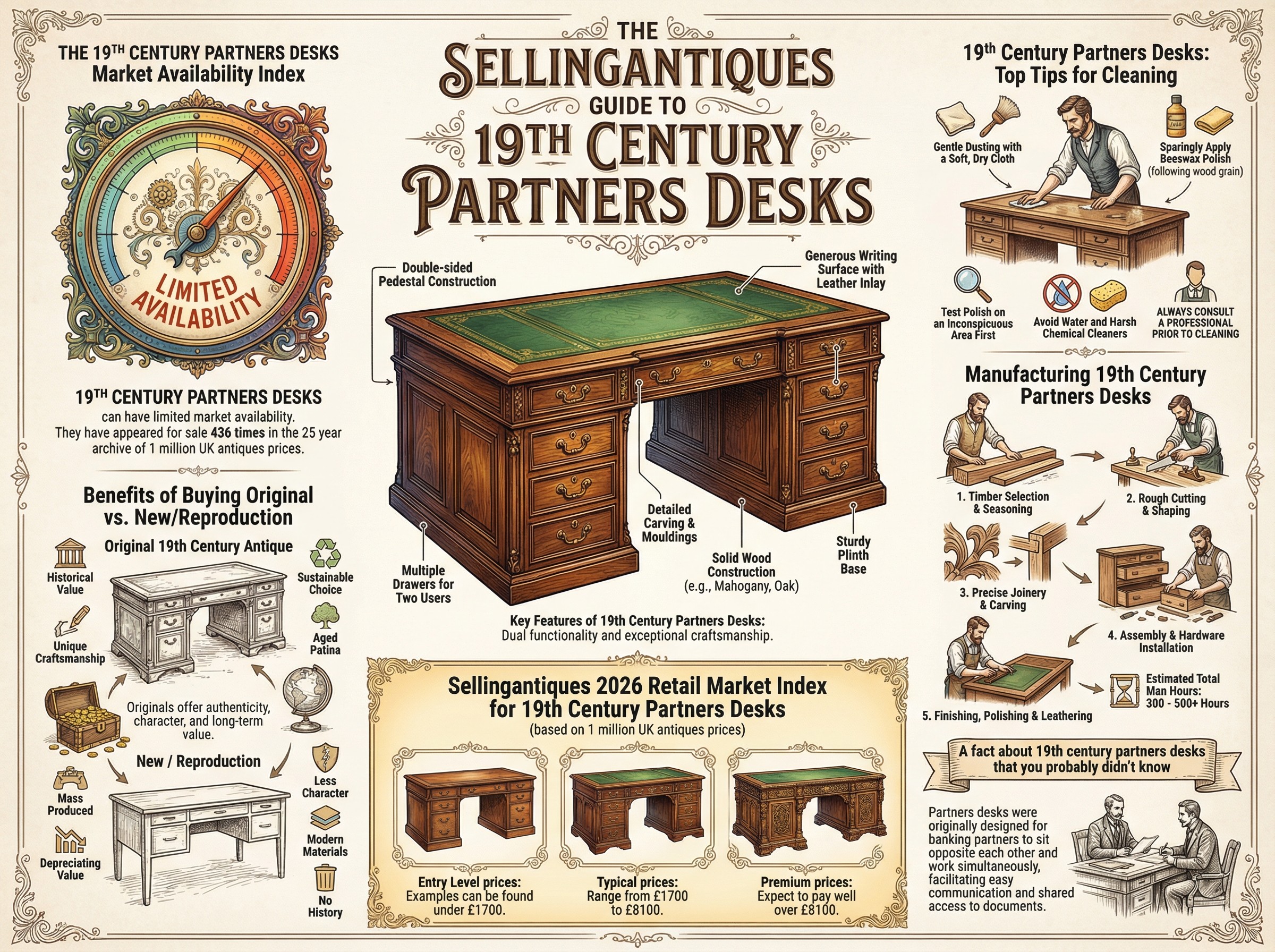 19th Century Partners Desks Guide Infographic