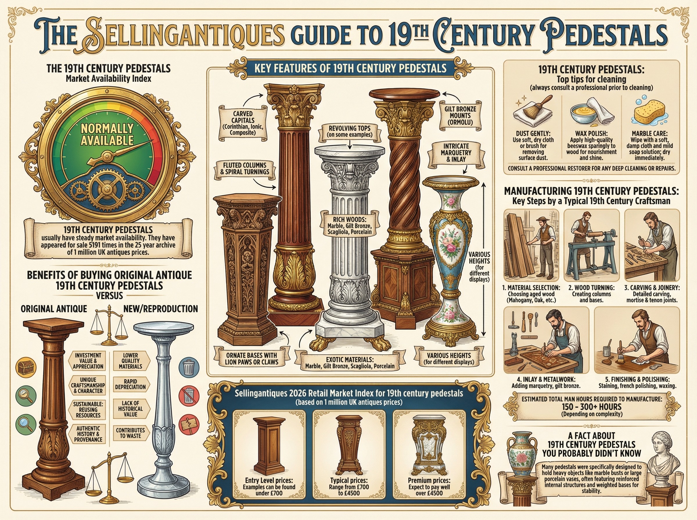 19th Century Pedestals Guide Infographic