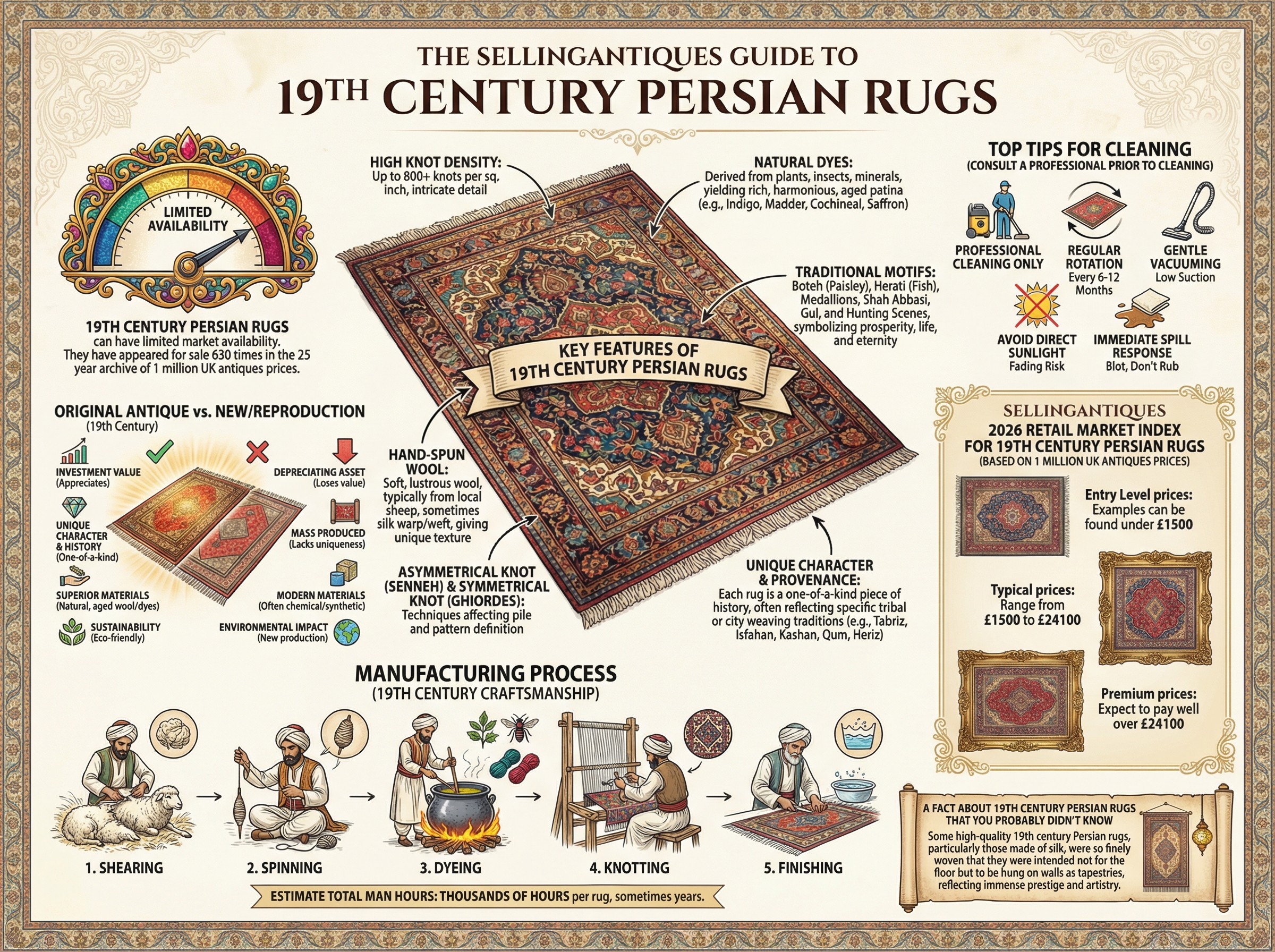 19th Century Persian Rugs Guide Infographic
