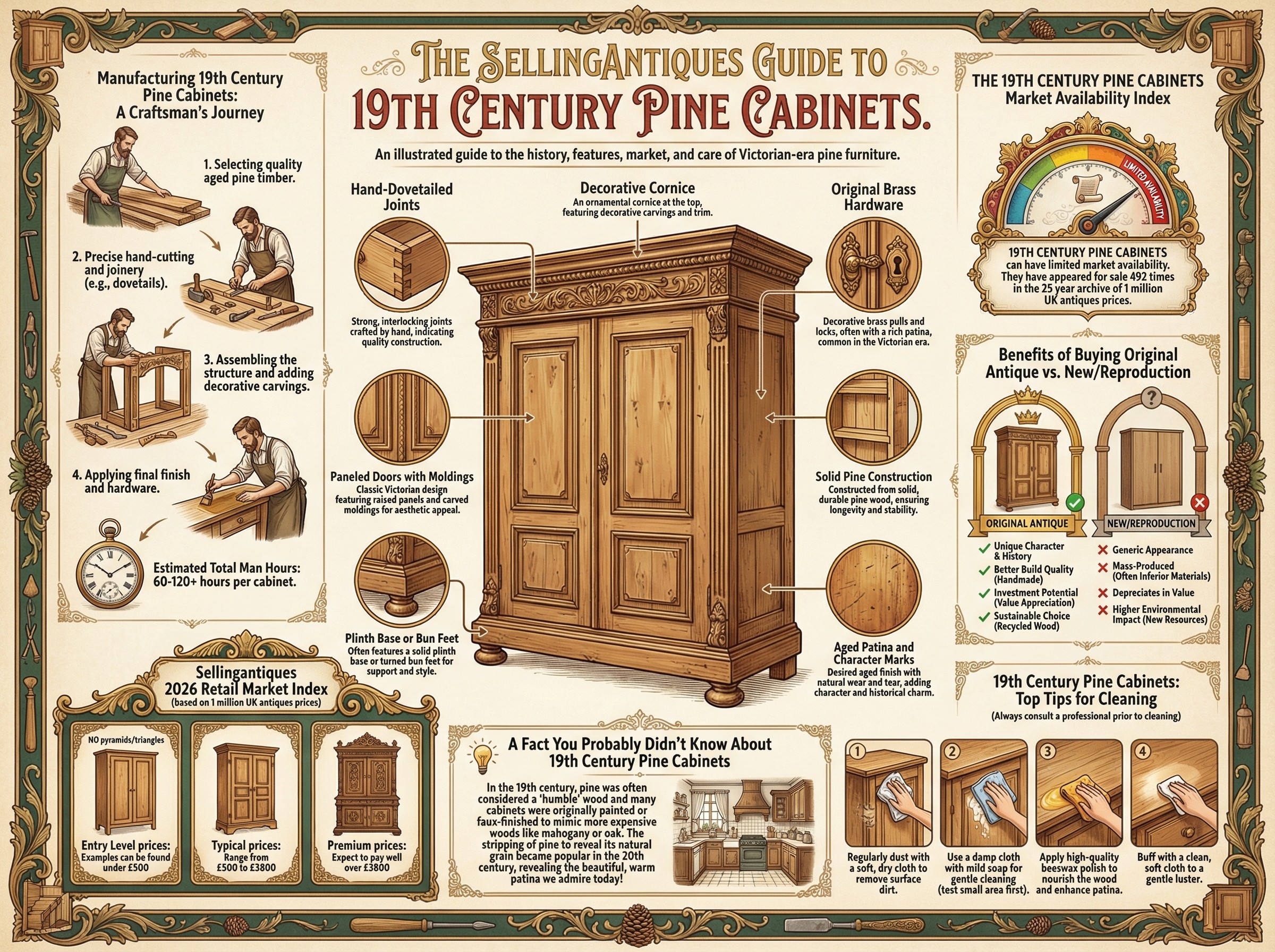 19th Century Pine Cabinets Guide Infographic
