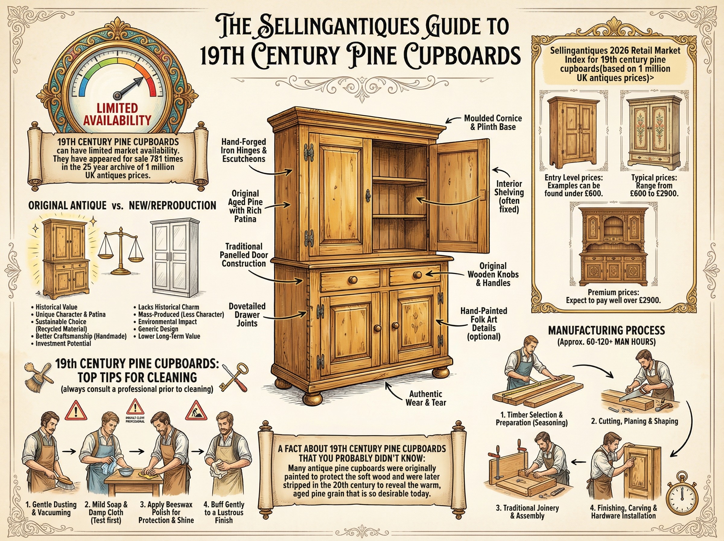 19th Century Pine Cupboards Guide Infographic