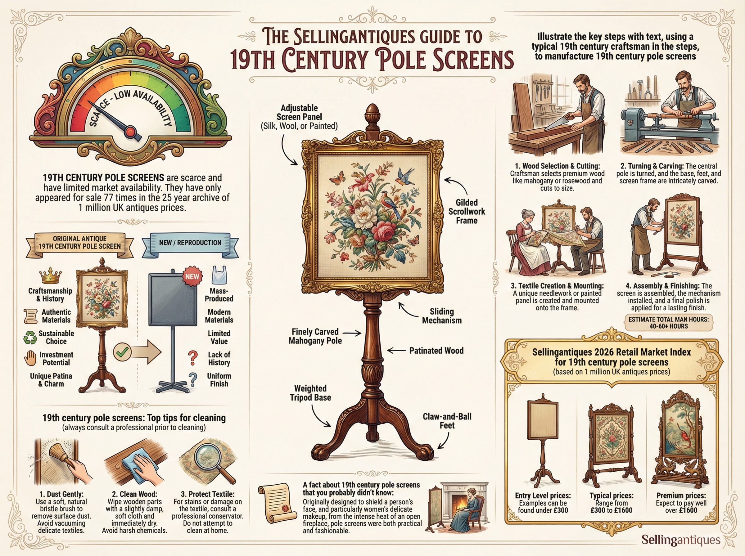 19th Century Pole Screens Guide Infographic