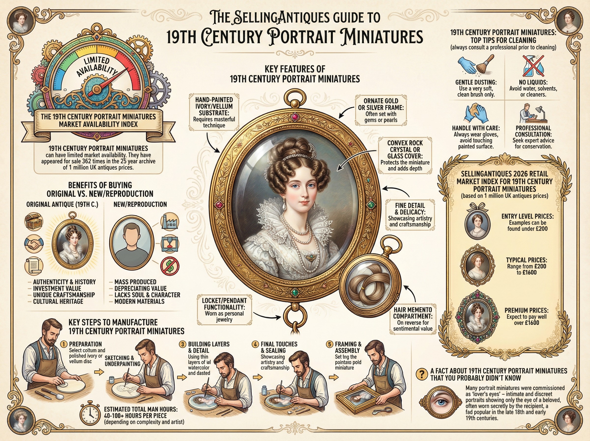19th Century Portrait Miniatures Guide Infographic