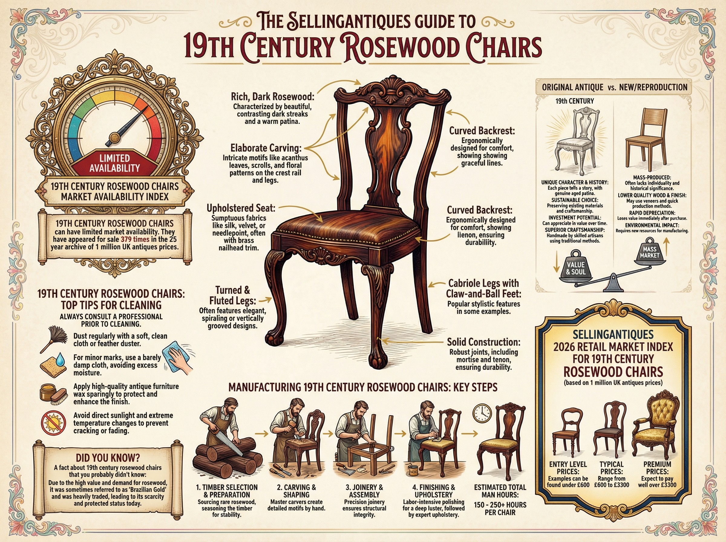 19th Century Rosewood Chairs Guide Infographic
