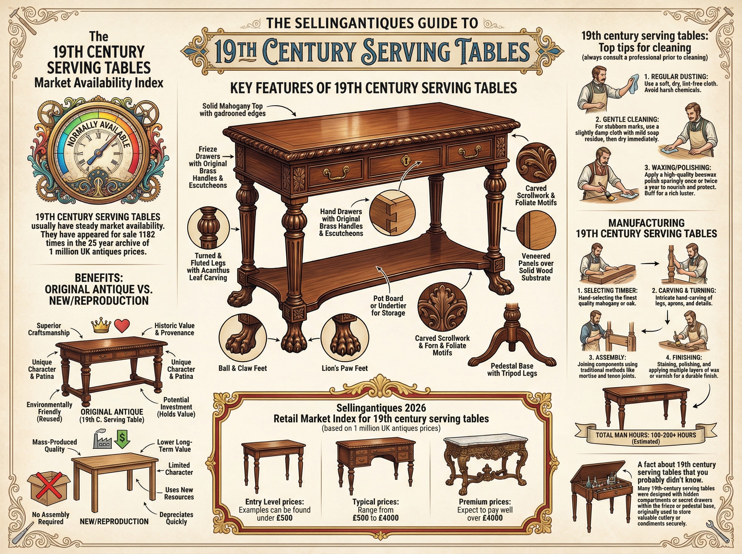 19th Century Serving Tables Guide Infographic