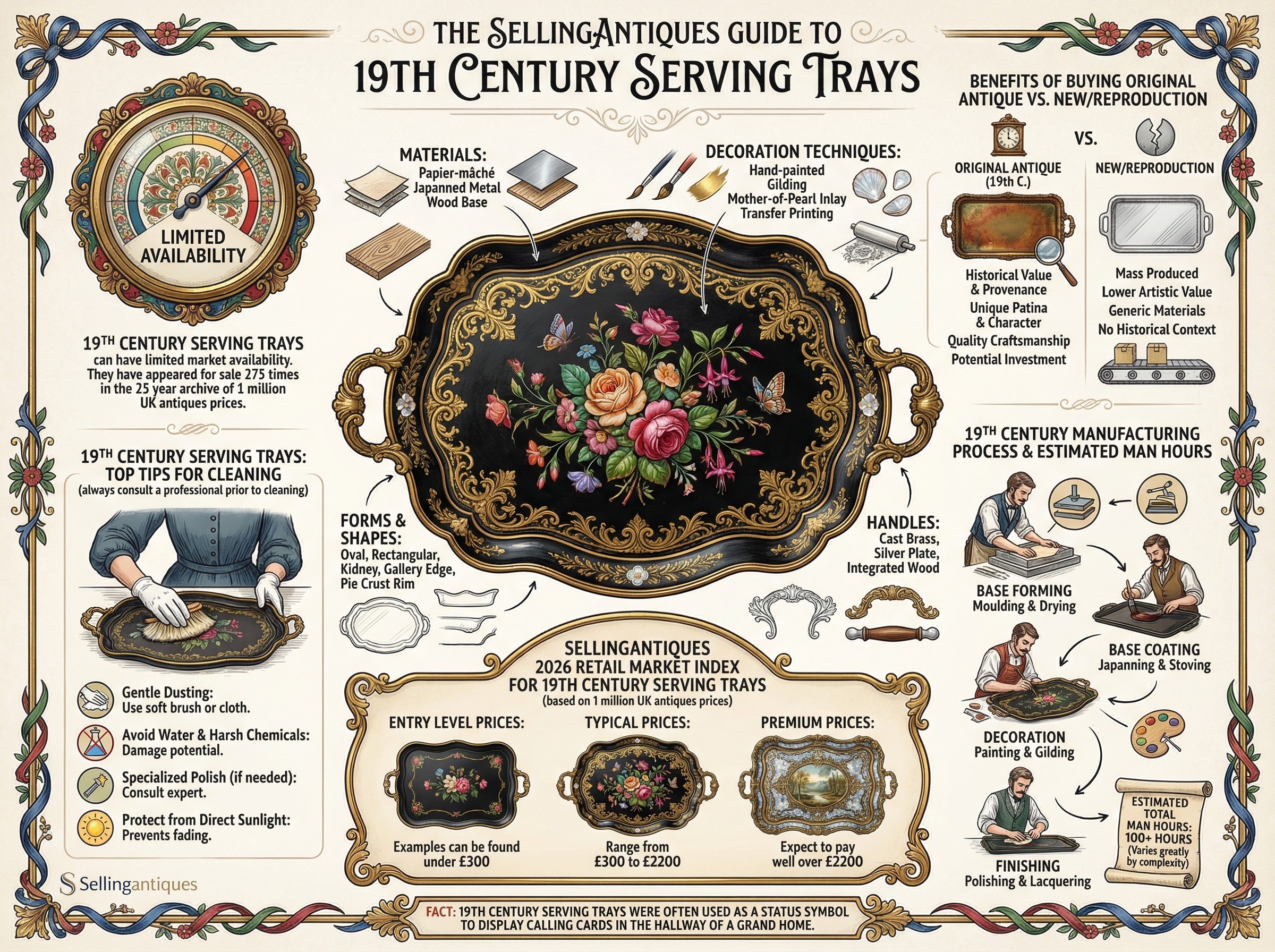 19th Century Serving Trays Guide Infographic