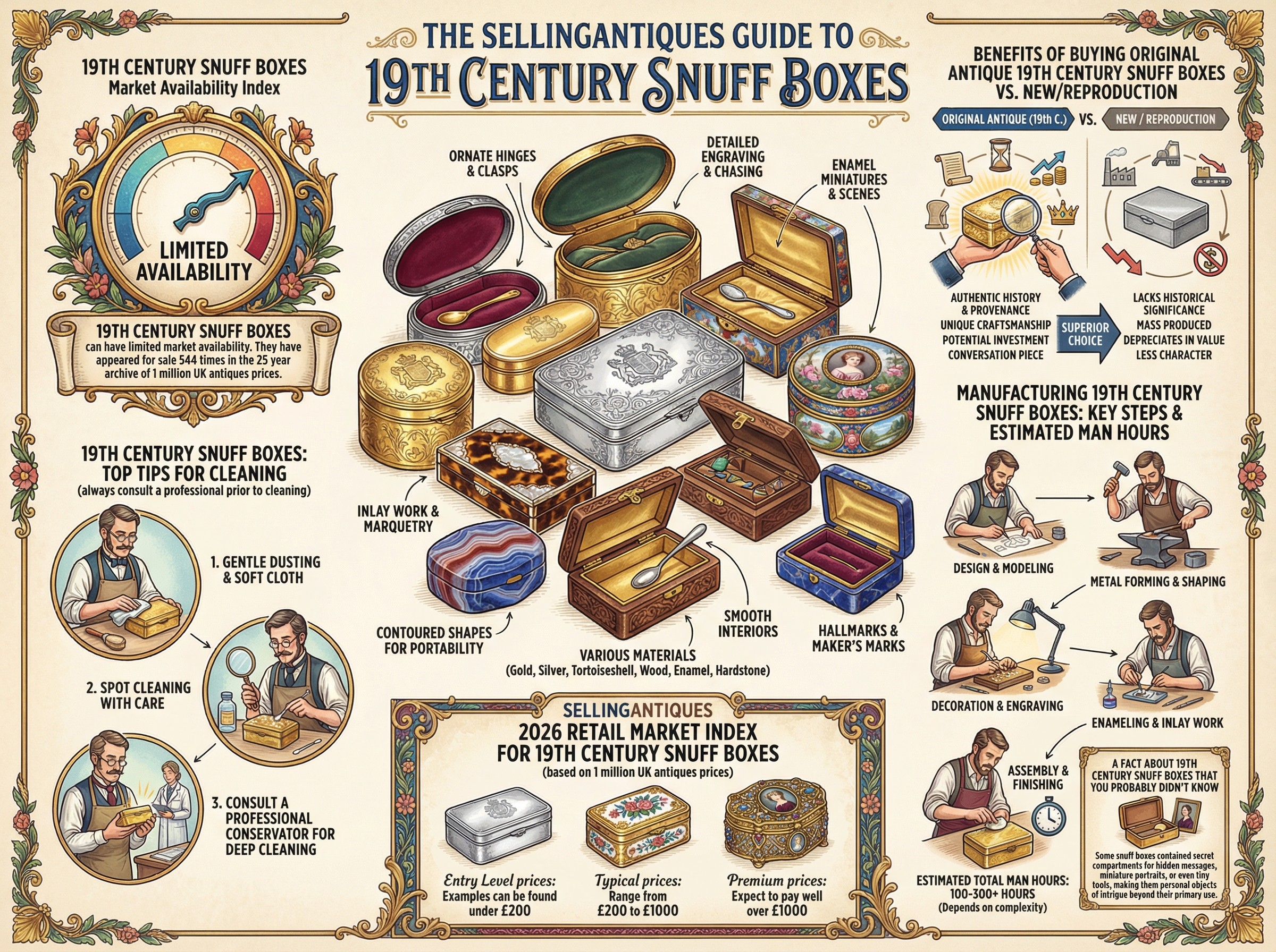 19th Century Snuff Boxes Guide Infographic
