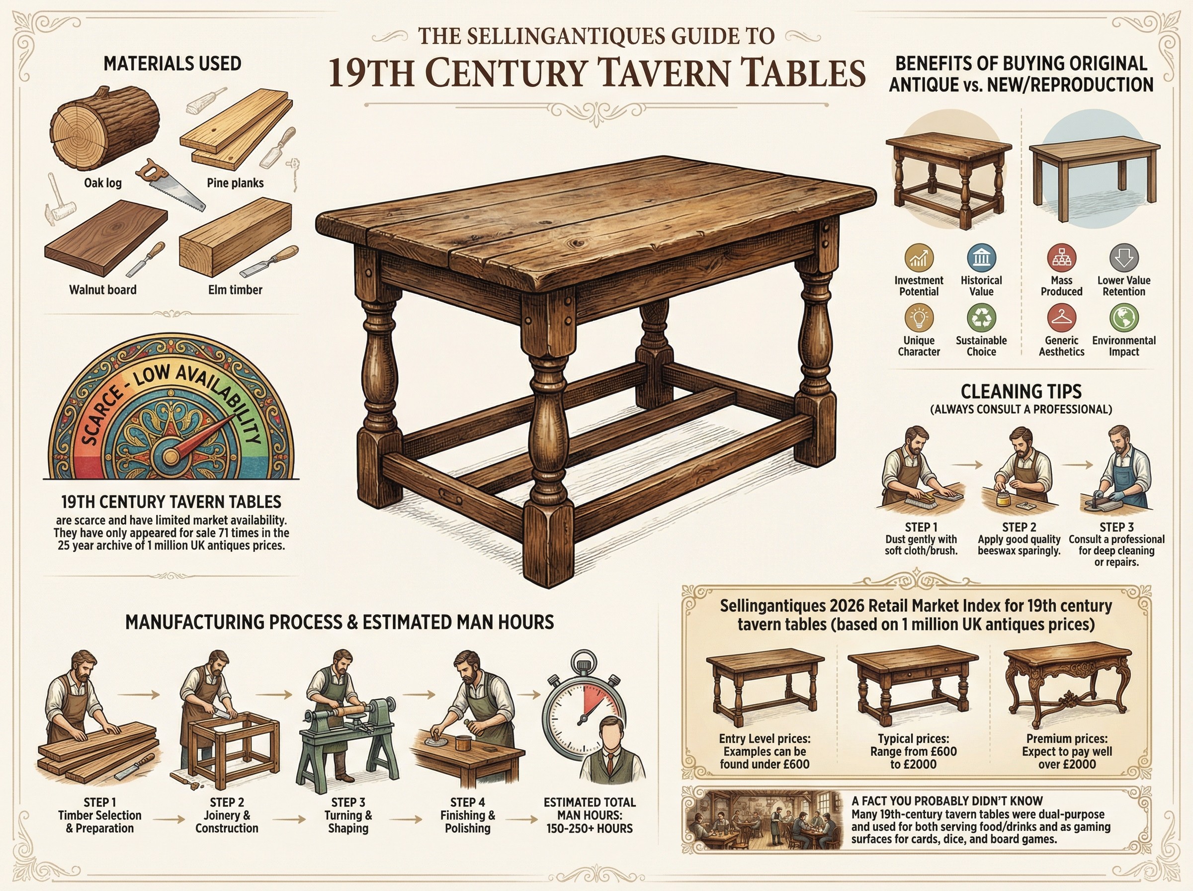 19th Century Tavern Tables Guide Infographic
