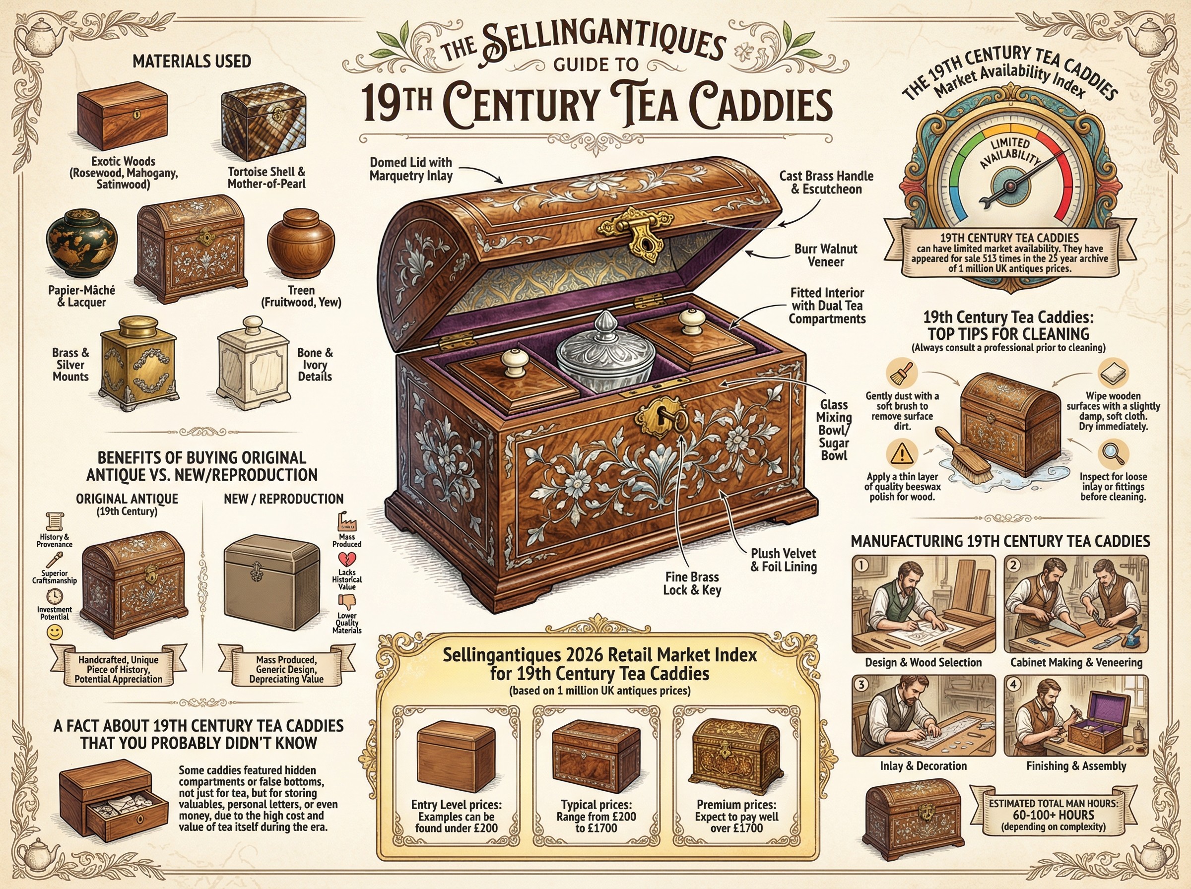 19th Century Tea Caddies Guide Infographic