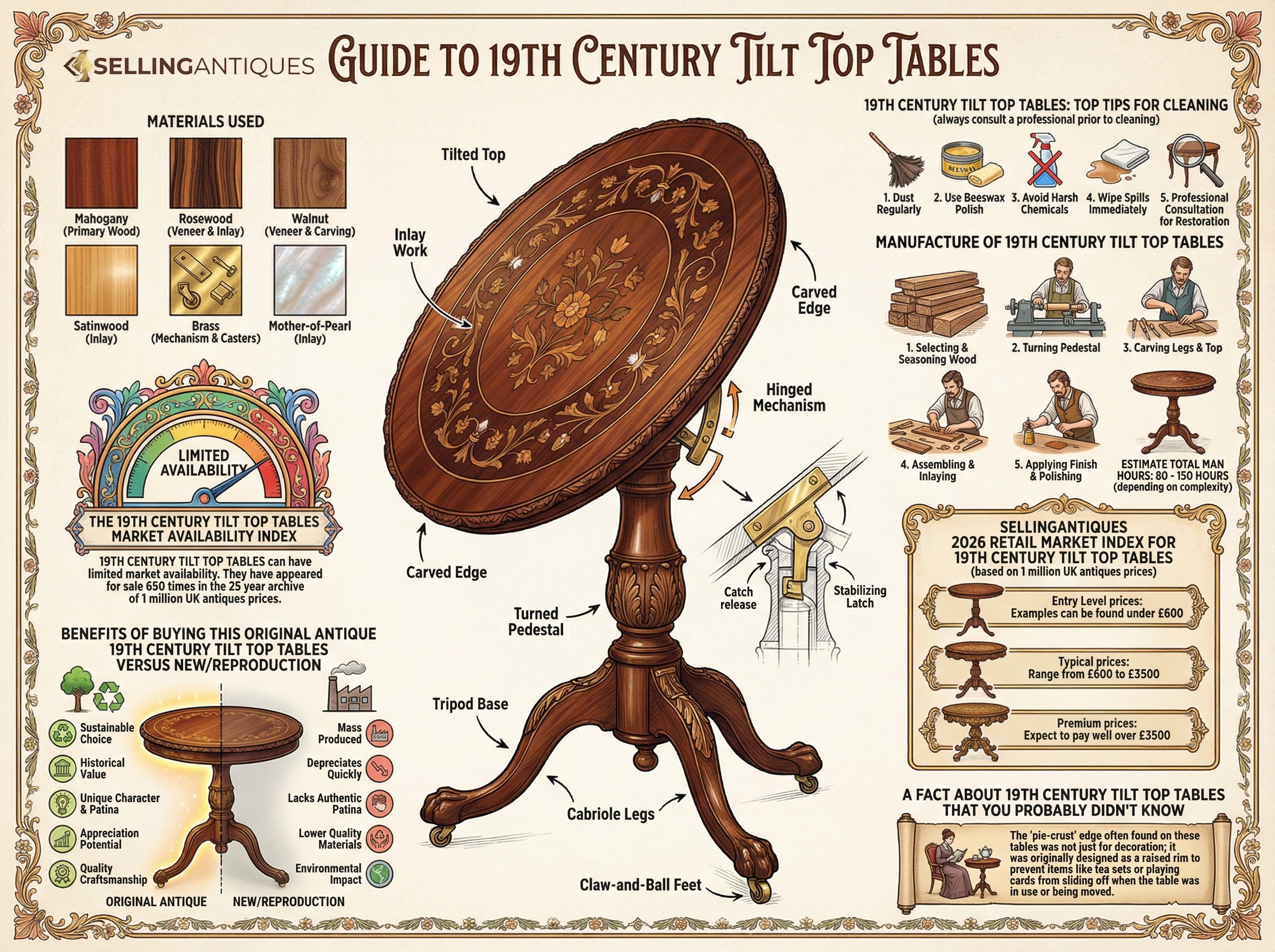 19th Century Tilt Top Tables Guide Infographic