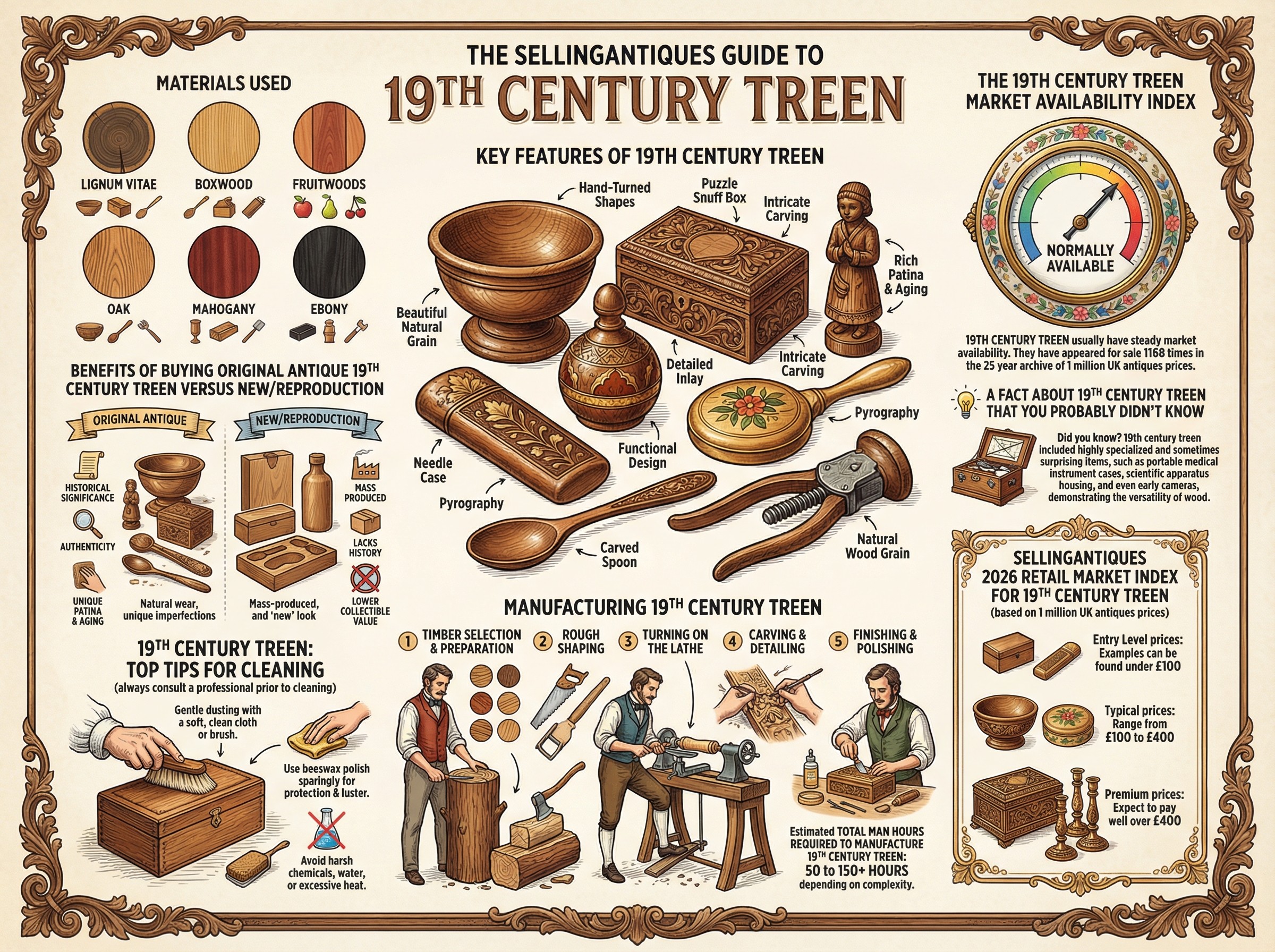 19th Century Treen Guide Infographic