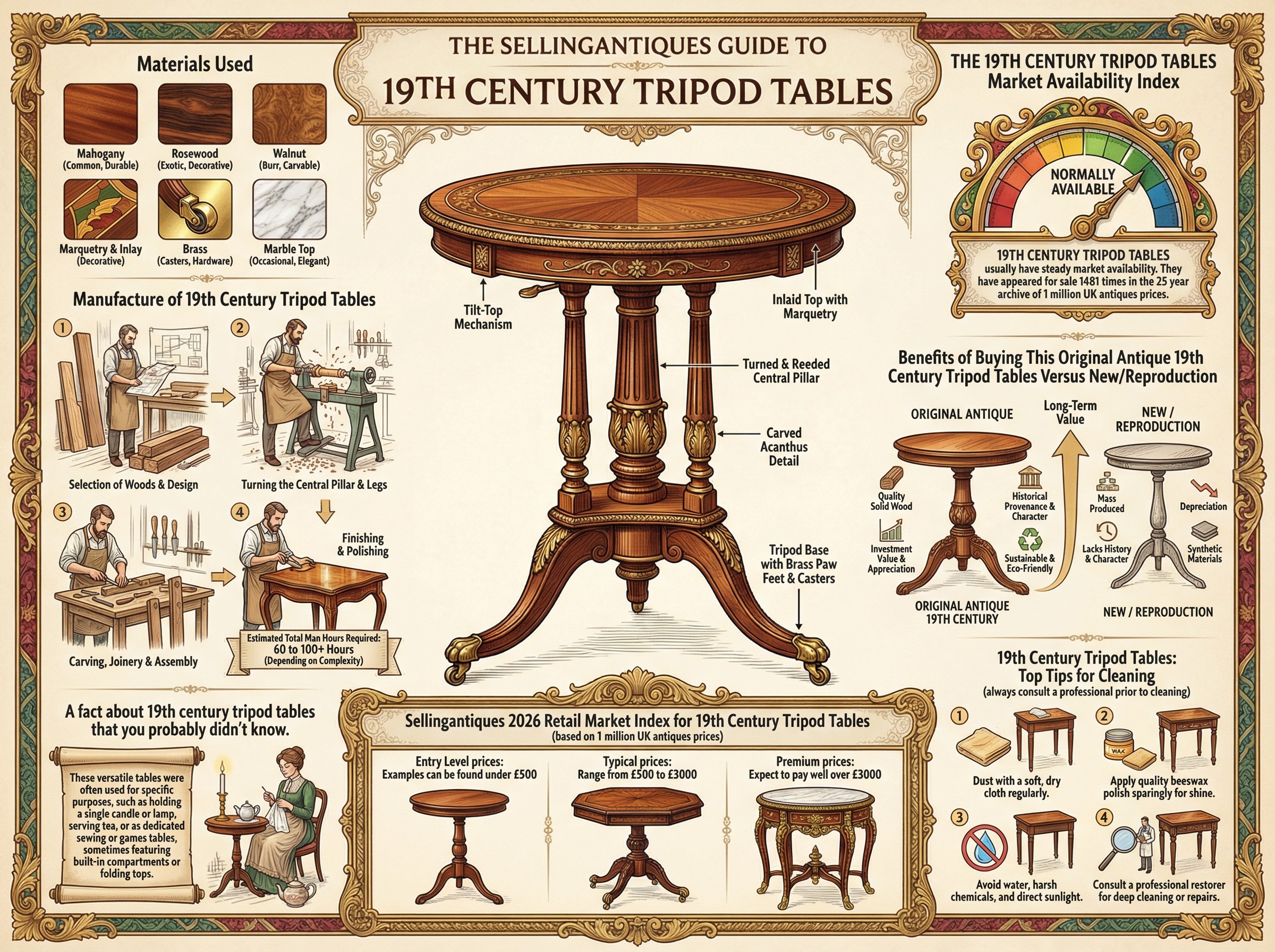 19th Century Tripod Tables Guide Infographic