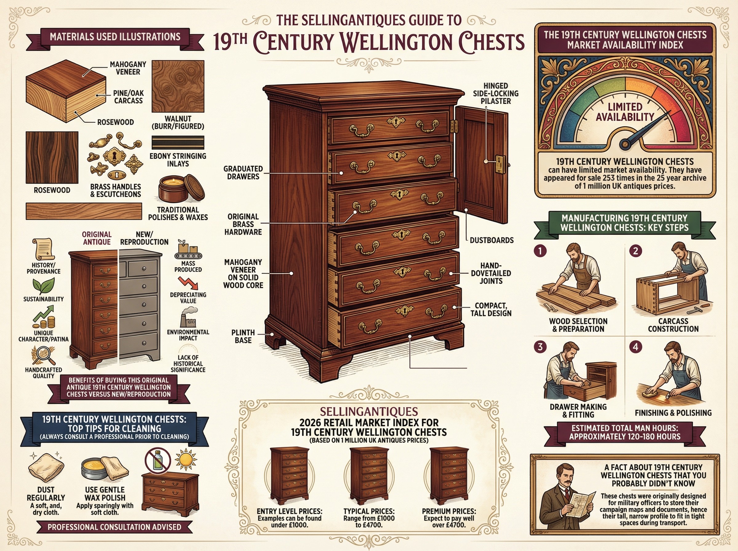 19th Century Wellington Chests Guide Infographic