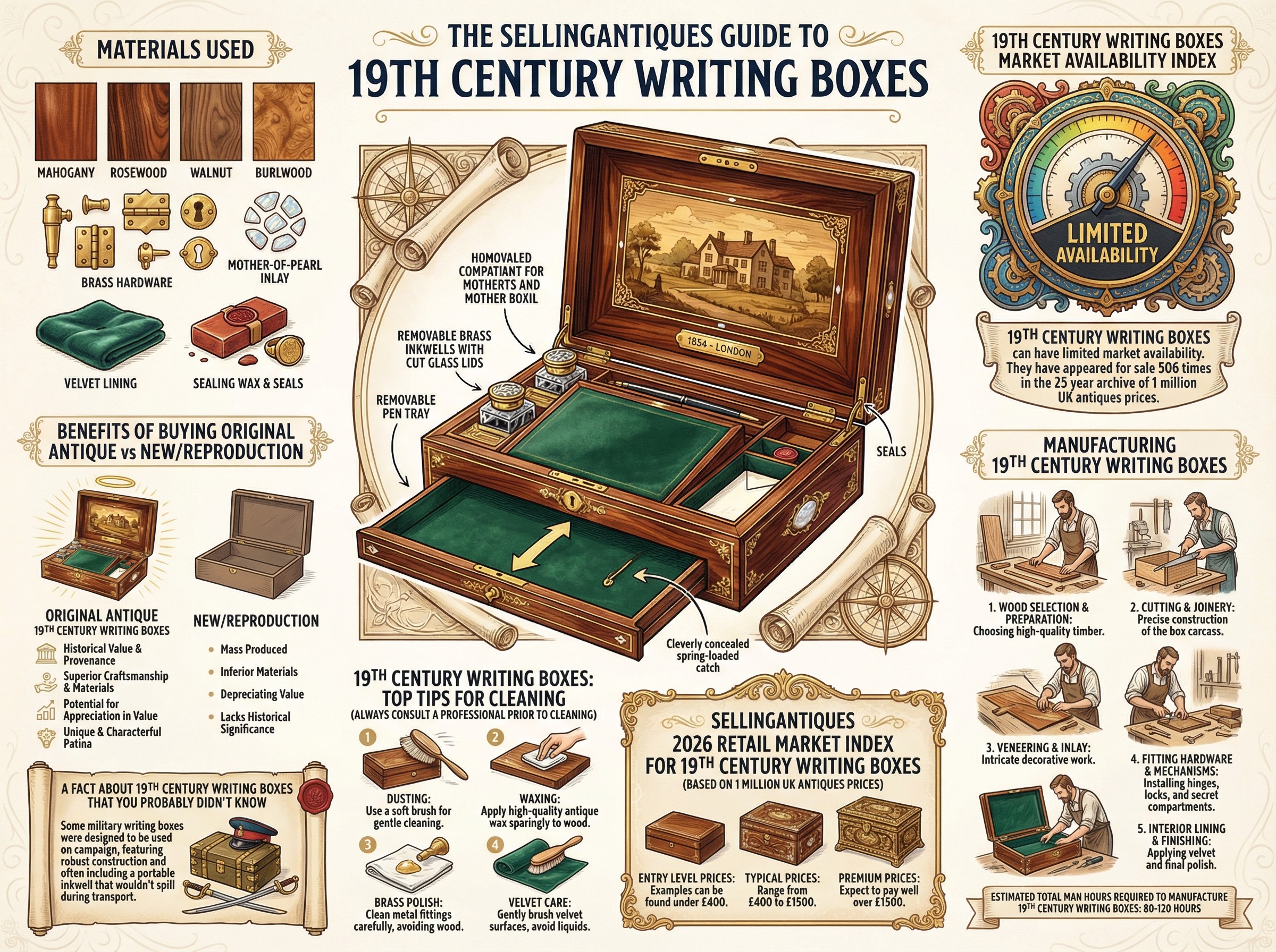 19th Century Writing Boxes Guide Infographic