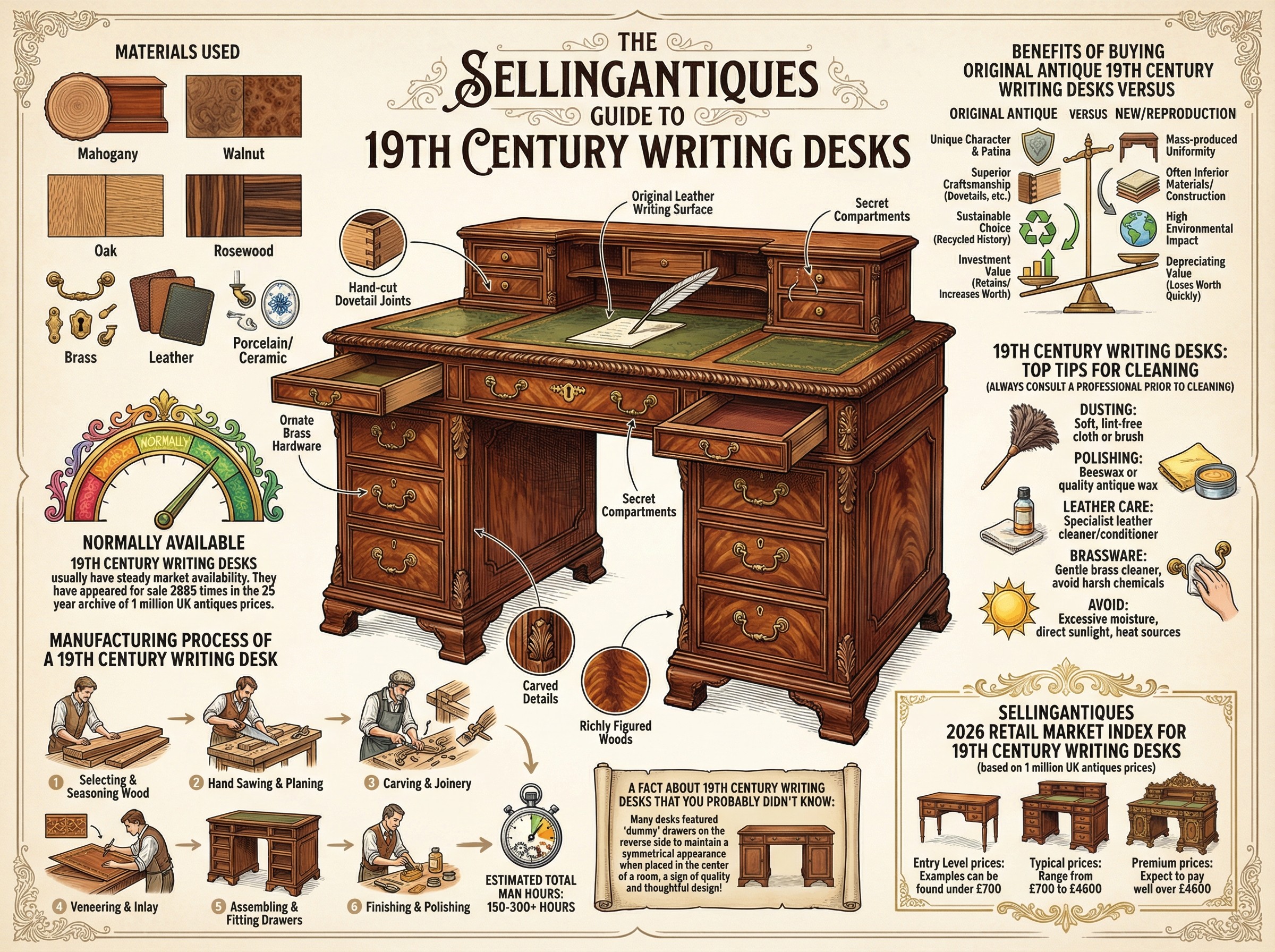 19th Century Writing Desks Guide Infographic