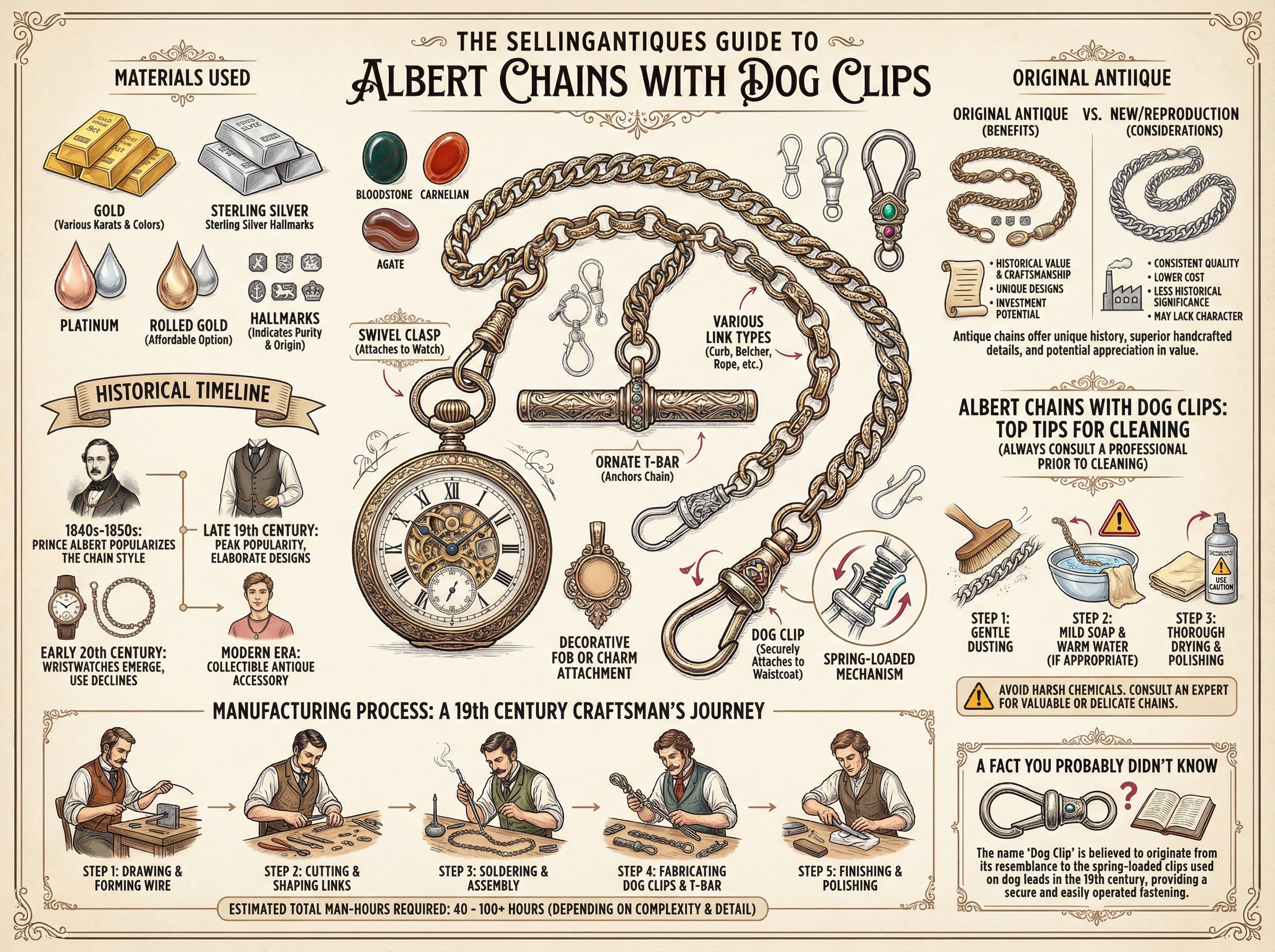 Albert Chains With Dog Clips Guide Infographic