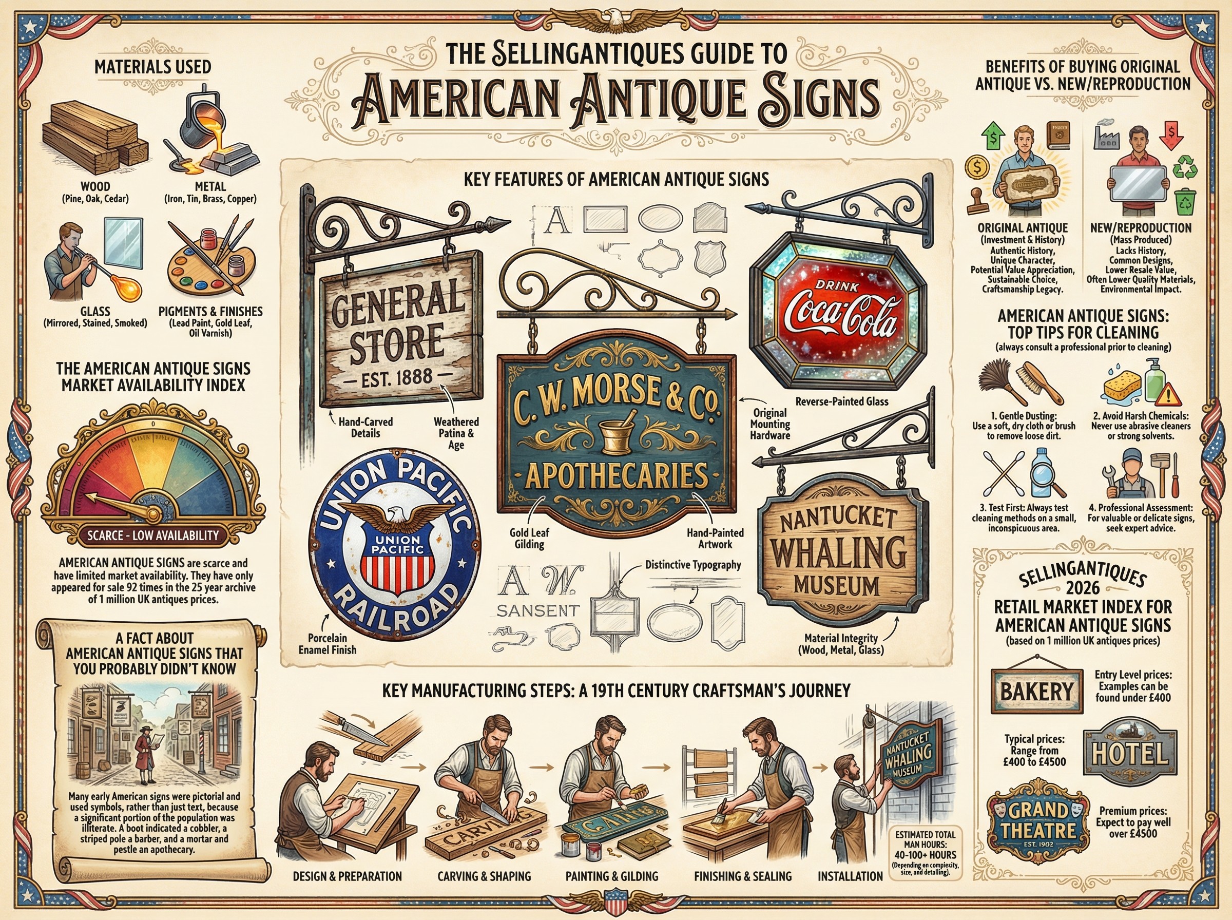 American Antique Signs Guide Infographic