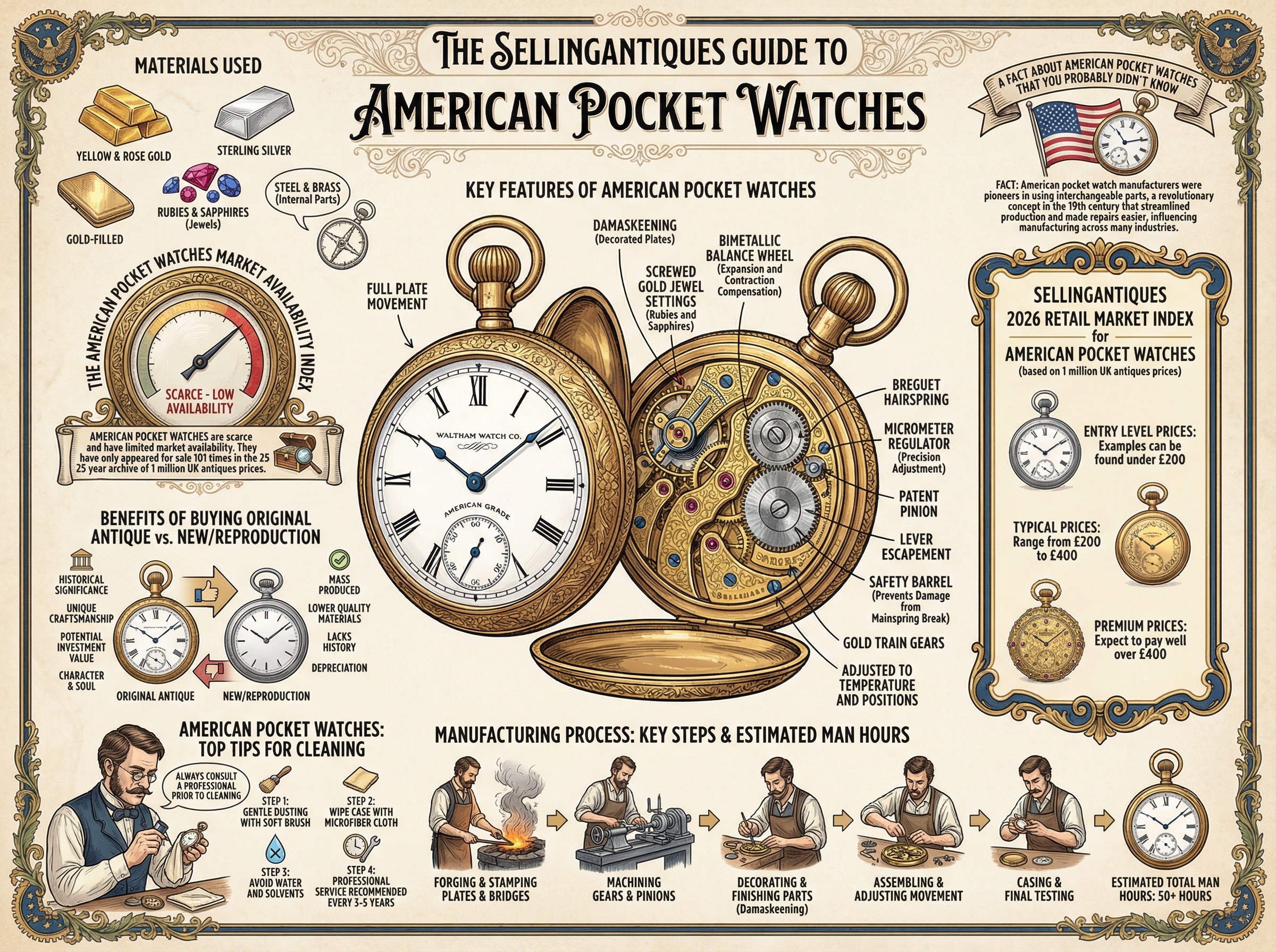 American Pocket Watches Guide Infographic