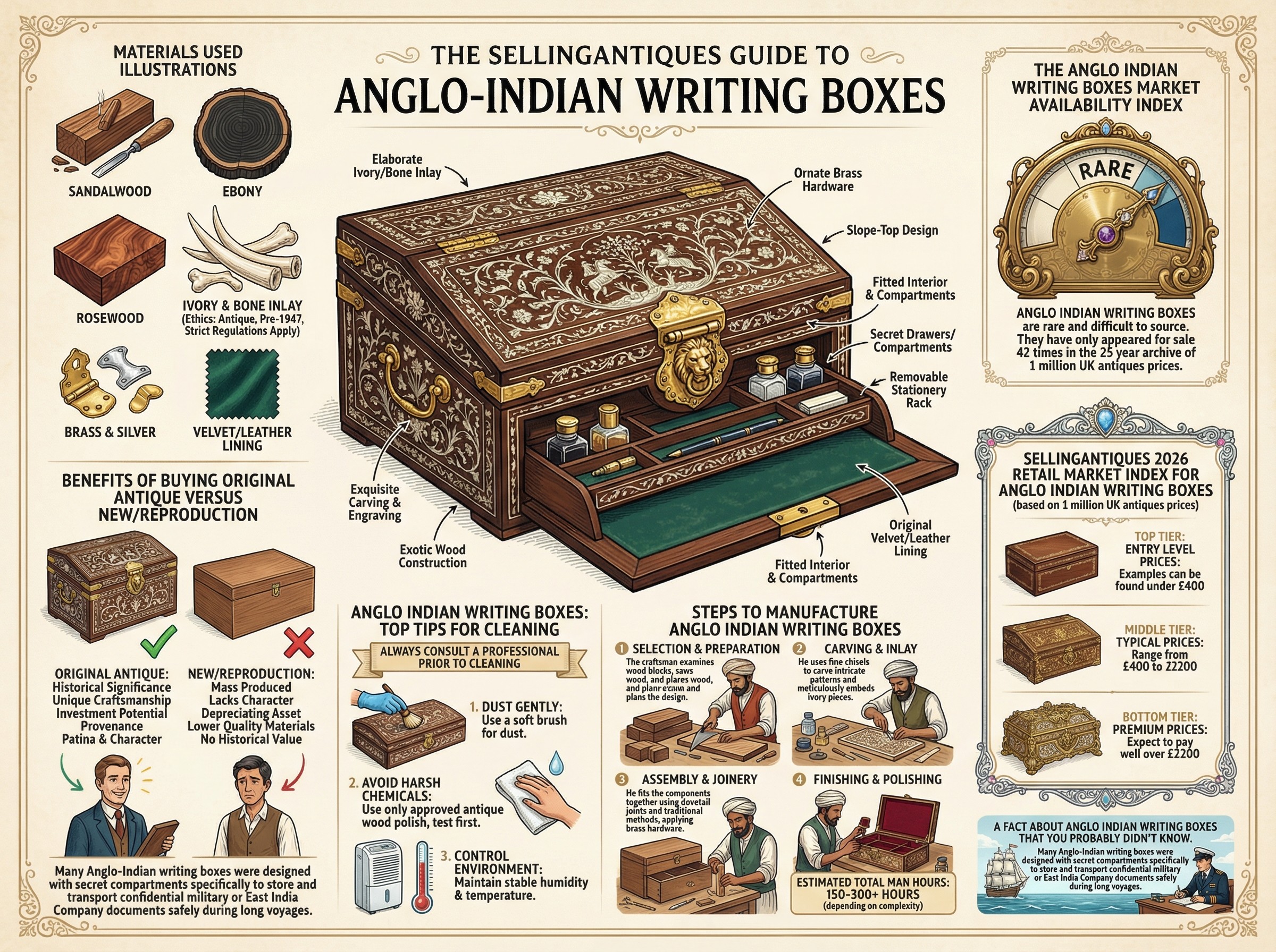 Anglo Indian Writing Boxes Guide Infographic