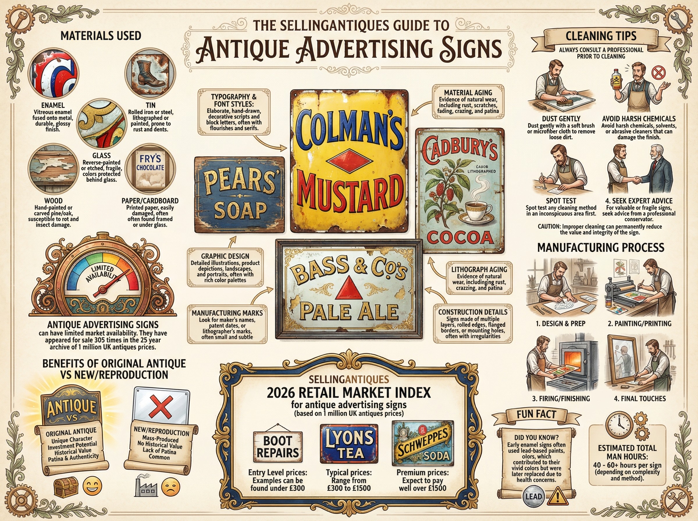 Antique Advertising Signs Guide Infographic