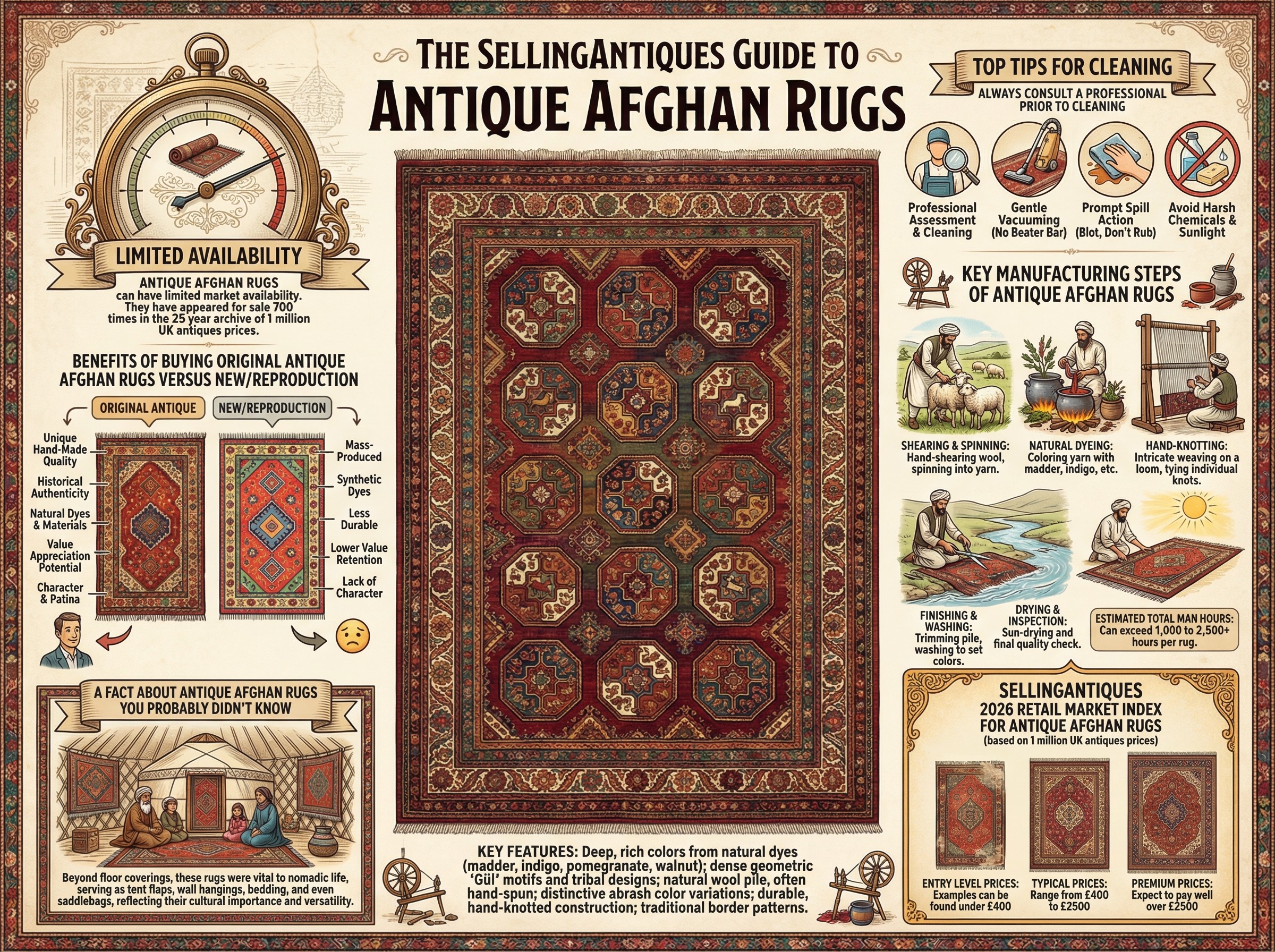Antique Afghan Rugs Guide Infographic