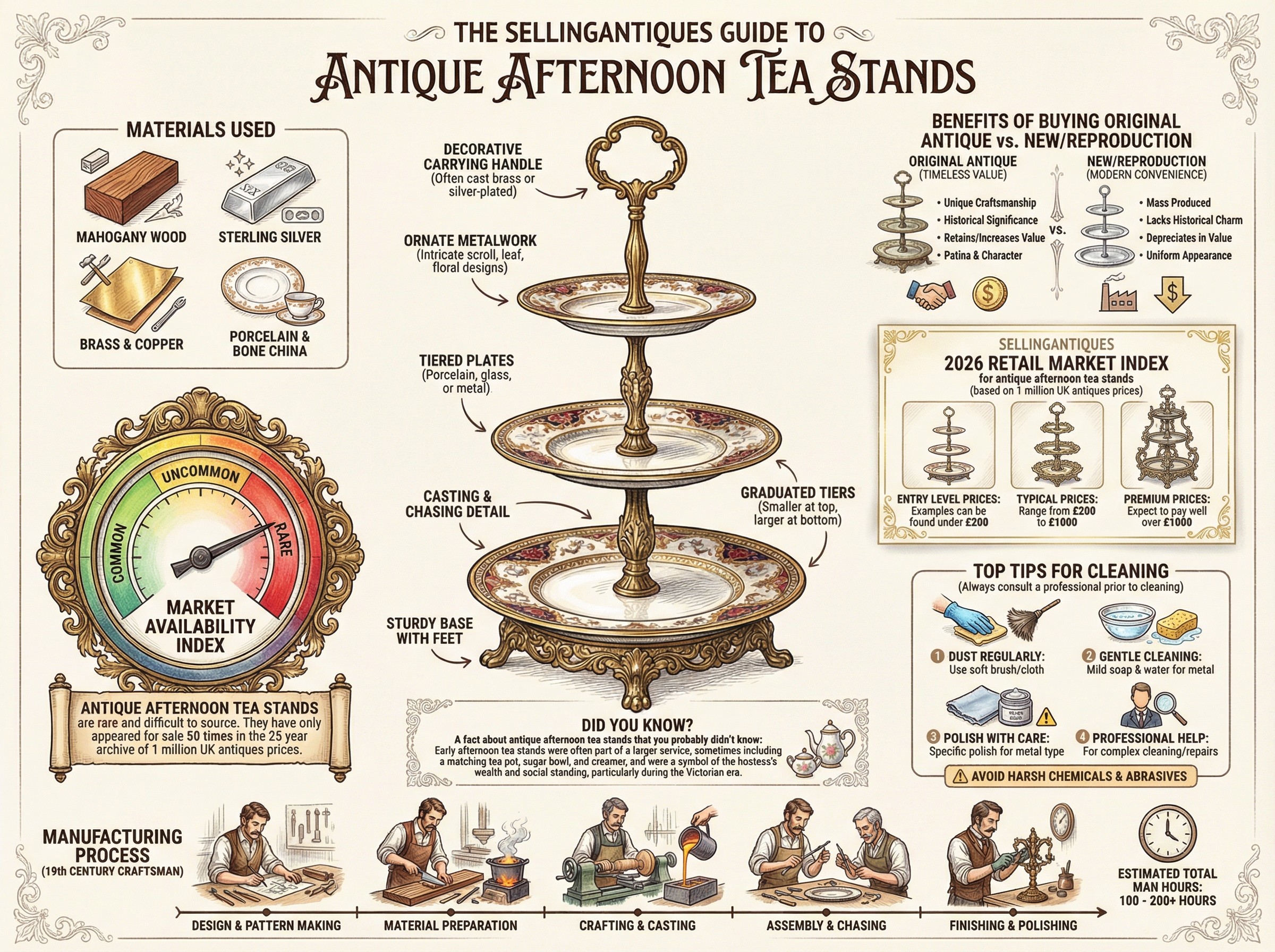 Antique Afternoon Tea Stands Guide Infographic
