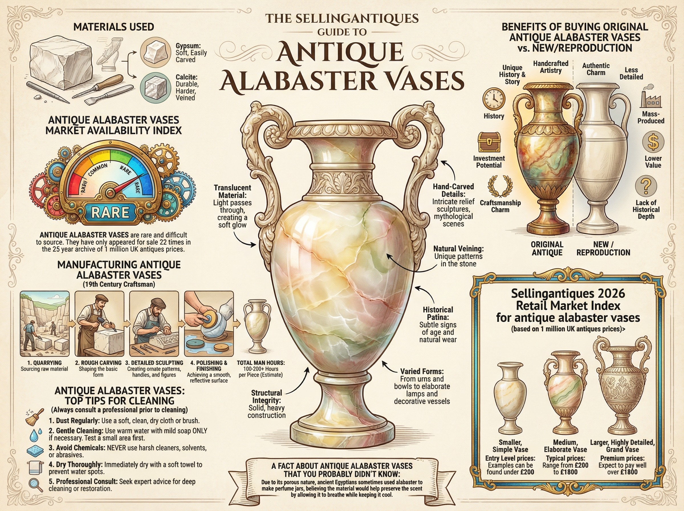 Antique Alabaster Vases Guide Infographic