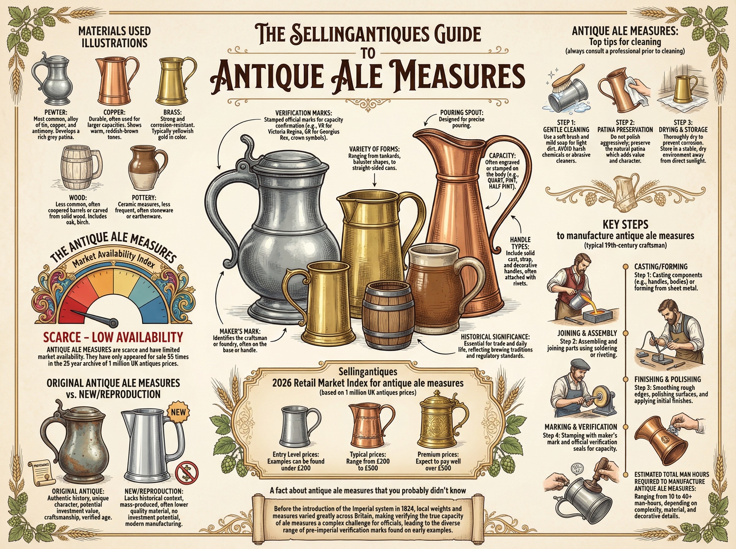 Antique Ale Measures Guide Infographic