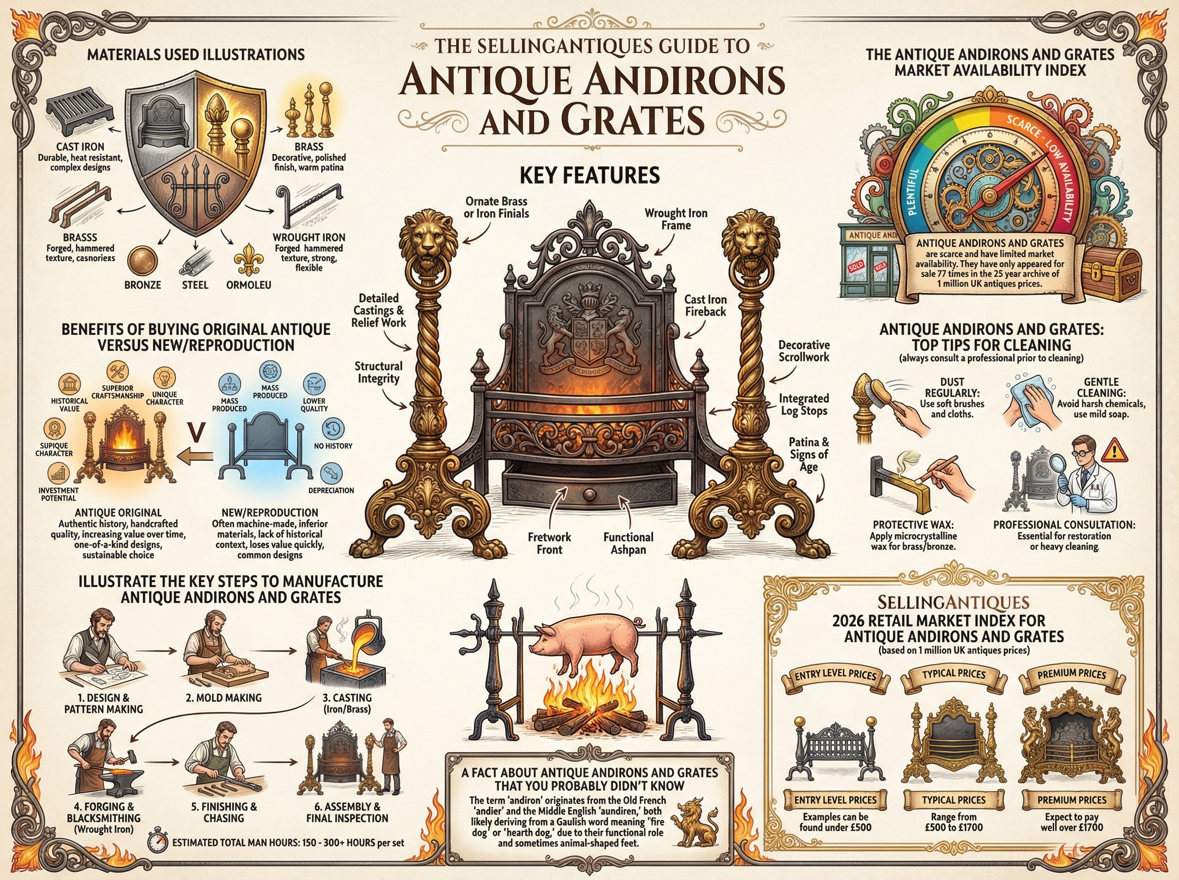 The Sellingantiques Guide to Antique Andirons And Grates