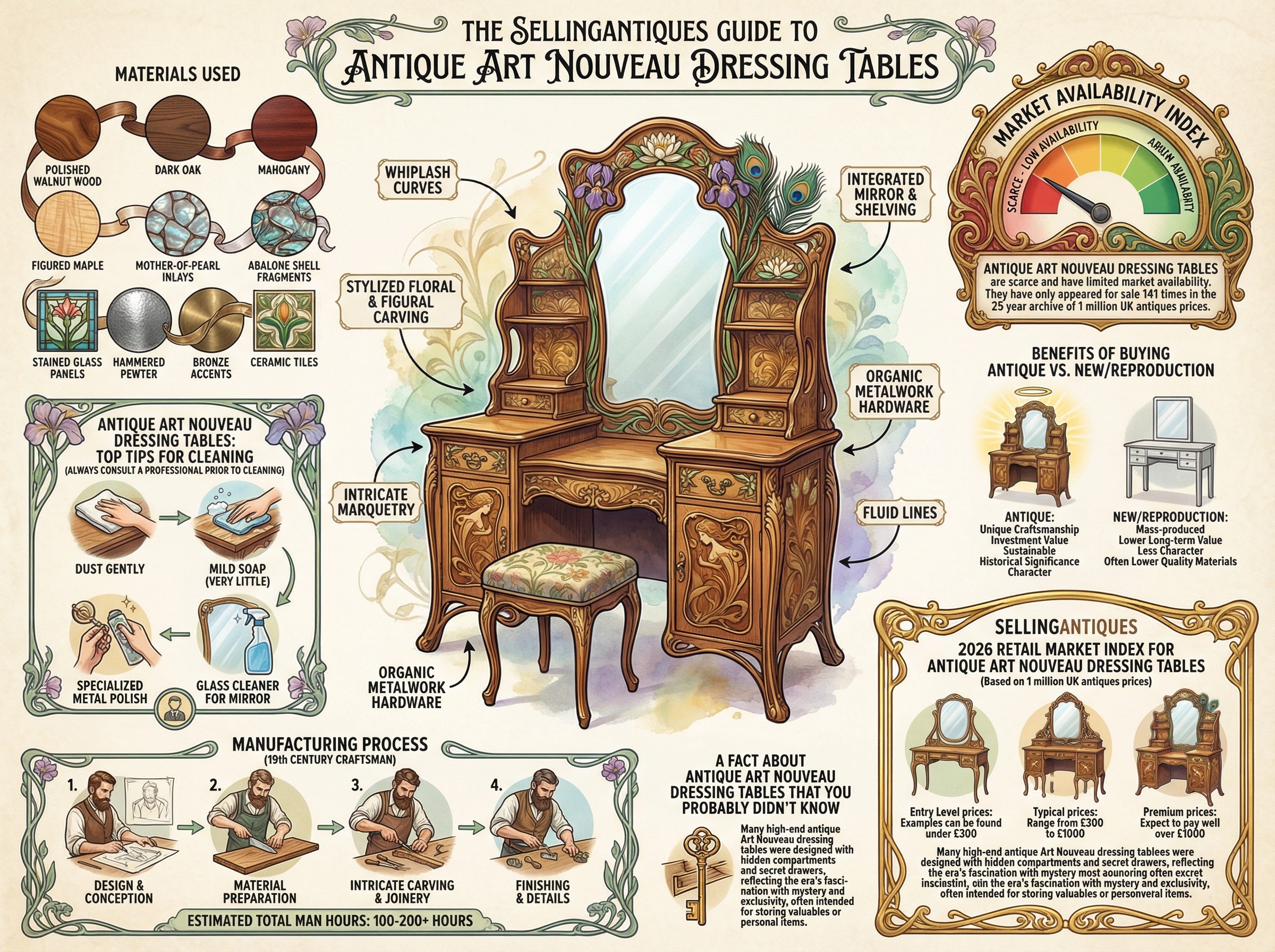 Antique Art Nouveau Dressing Tables Guide Infographic