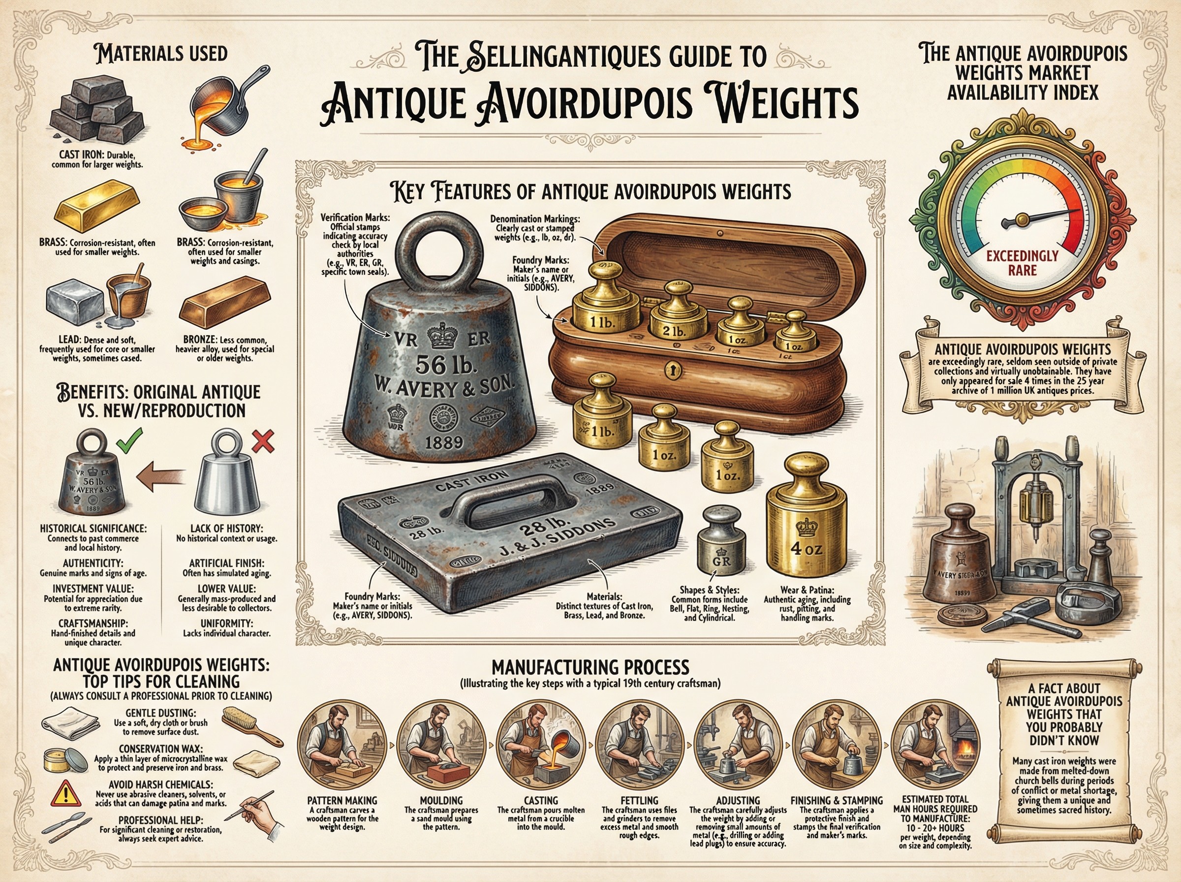 Antique Avoirdupois Weights Guide Infographic