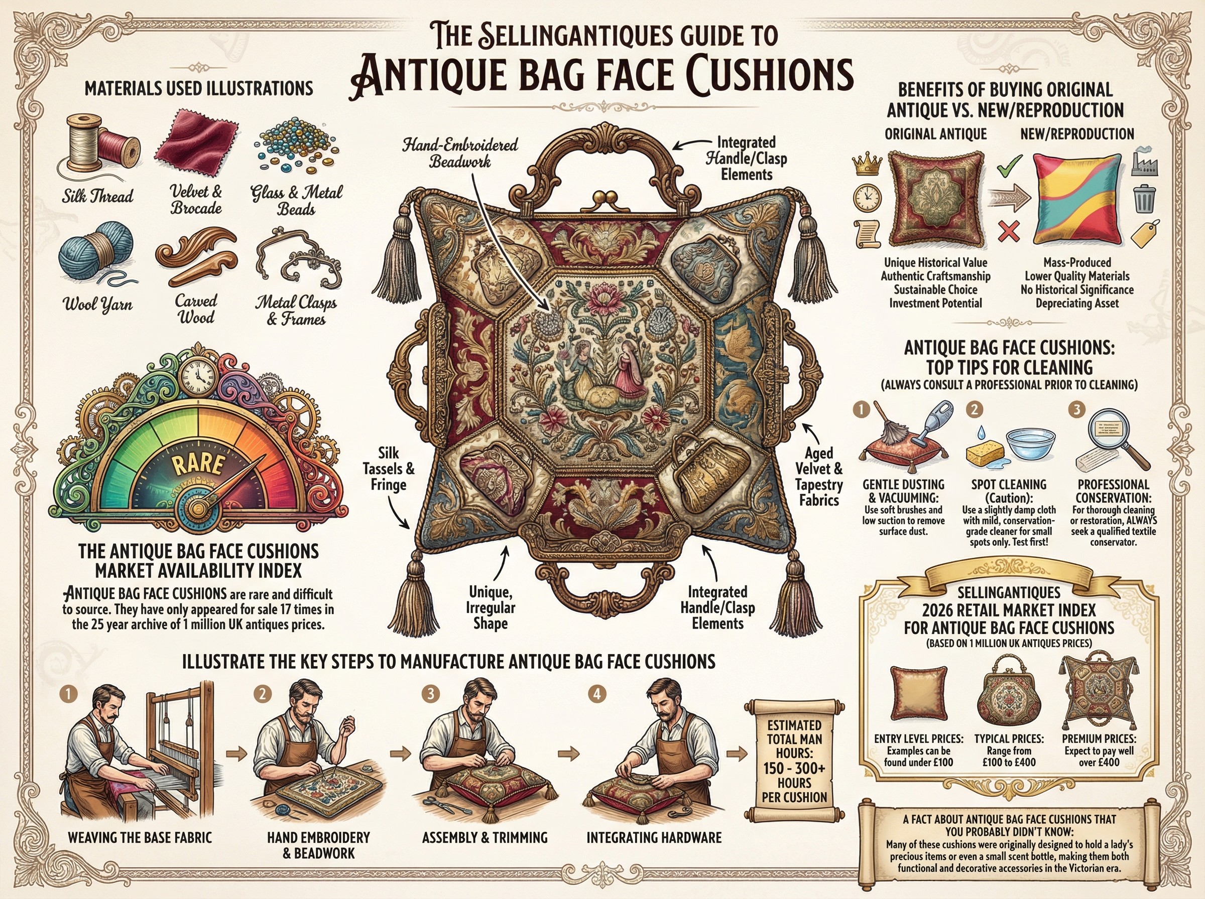 Antique Bag Face Cushions Guide Infographic