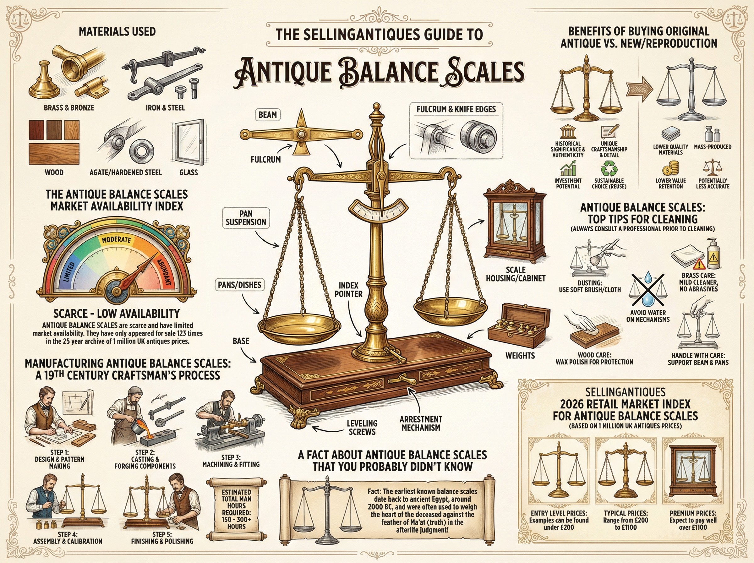 Antique Balance Scales Guide Infographic