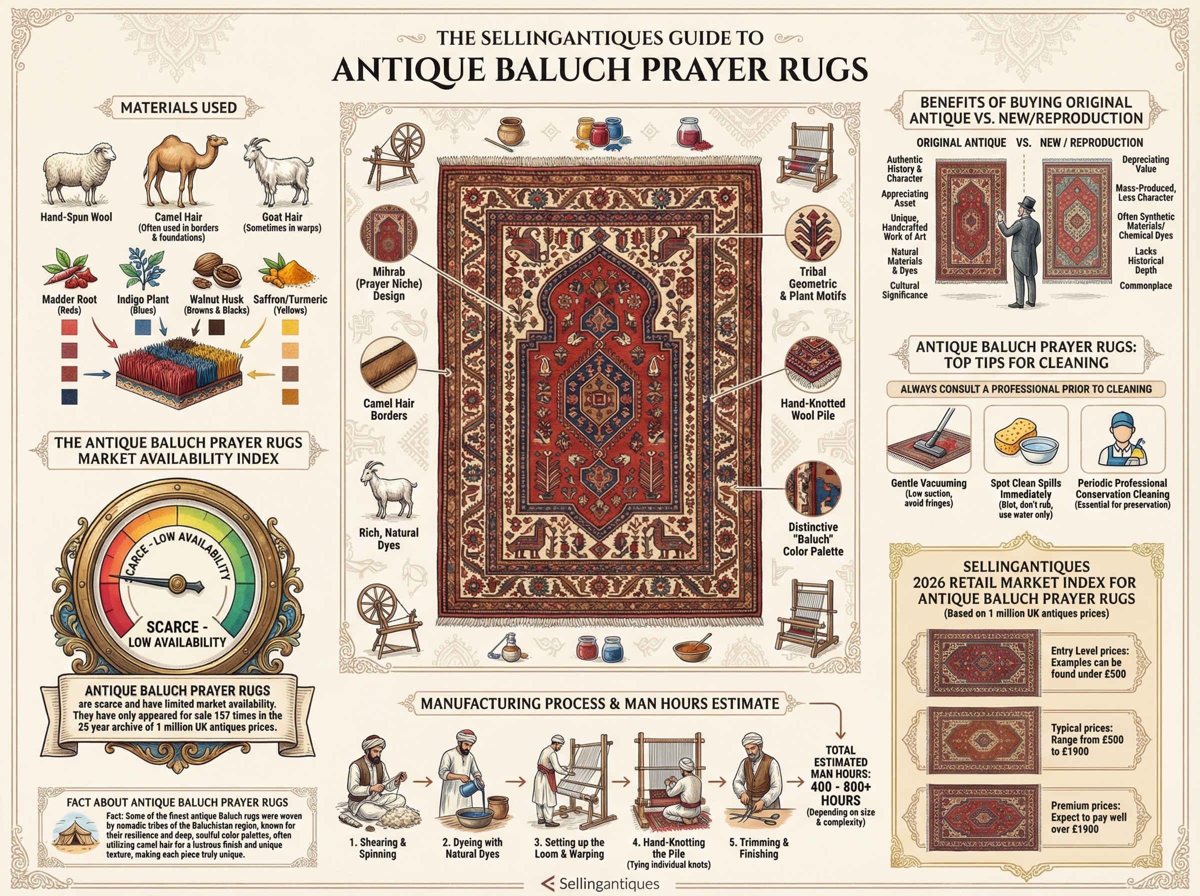 Antique Baluch Prayer Rugs Guide Infographic