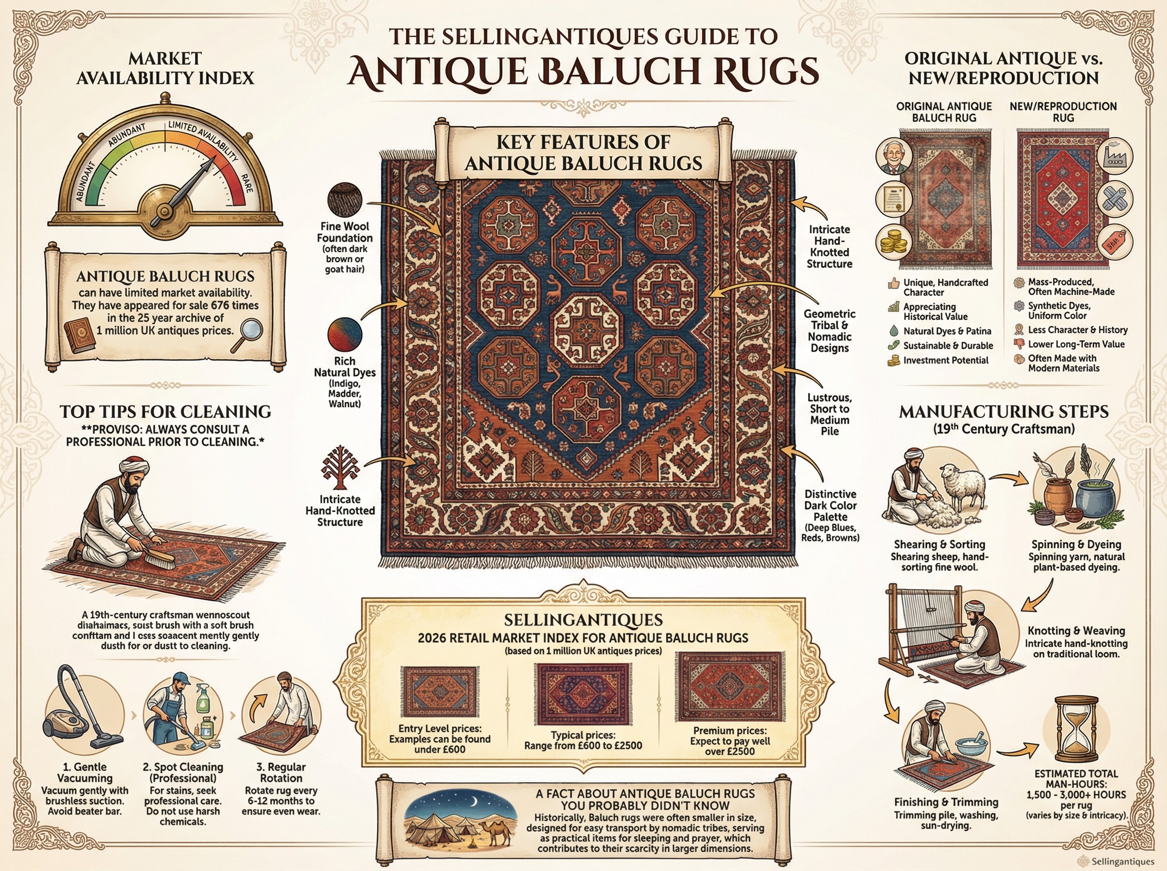 Antique Baluch Rugs Guide Infographic