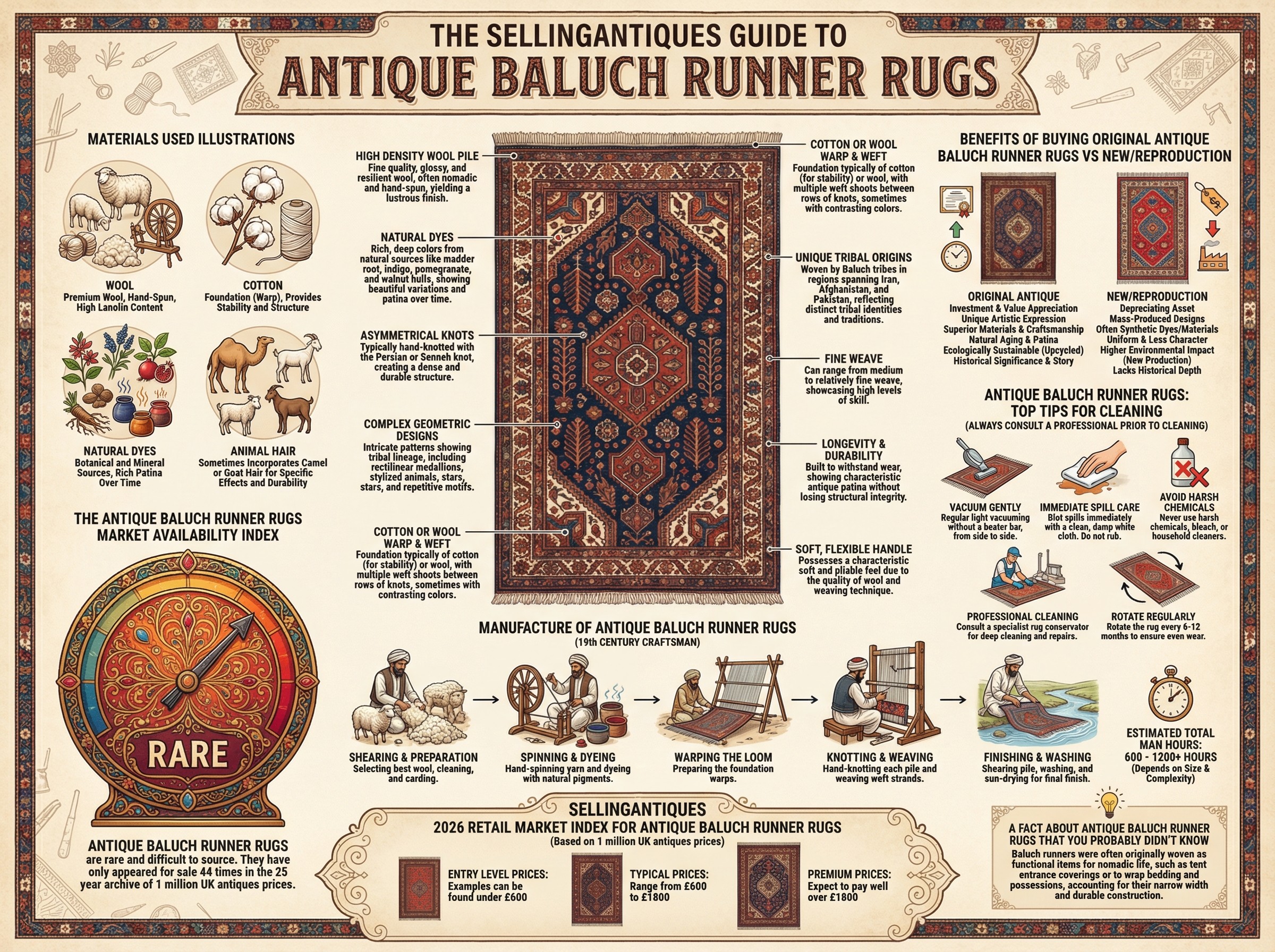 Antique Baluch Runner Rugs Guide Infographic