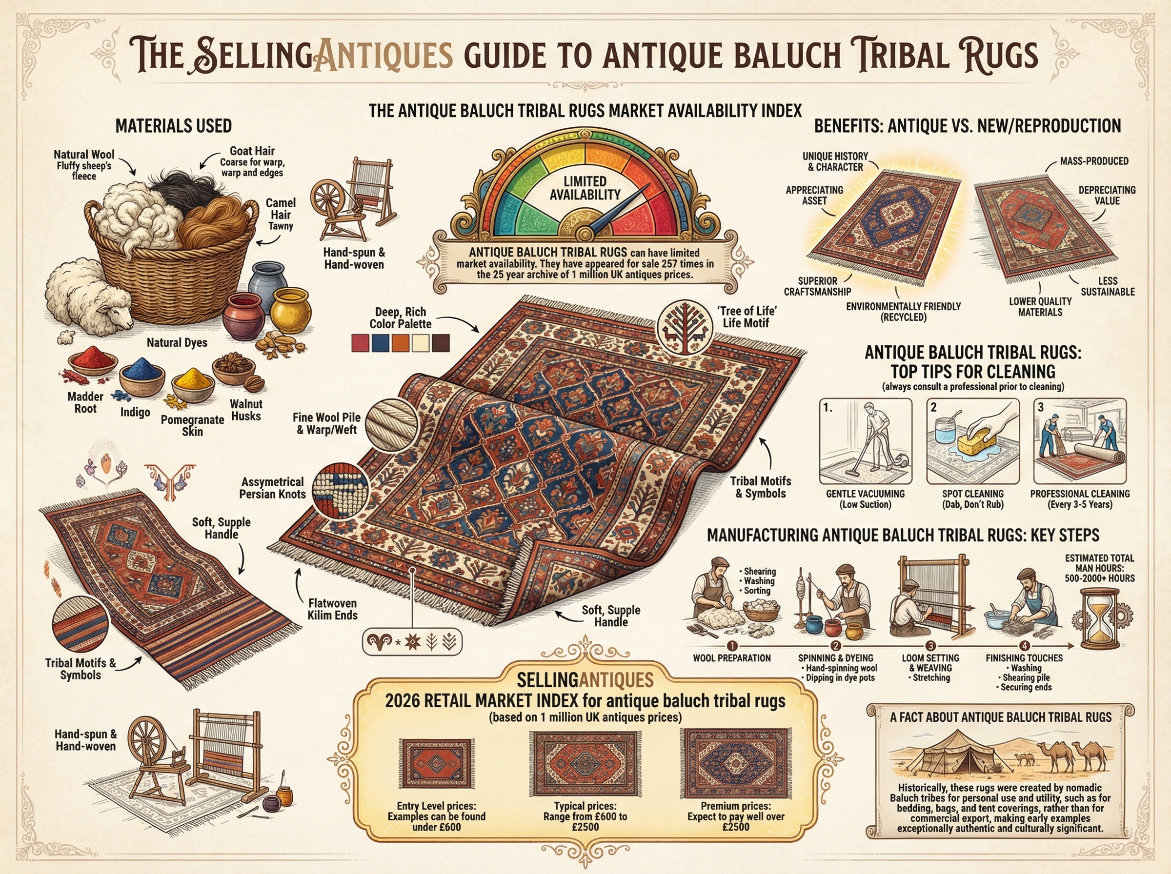 Antique Baluch Tribal Rugs Guide Infographic