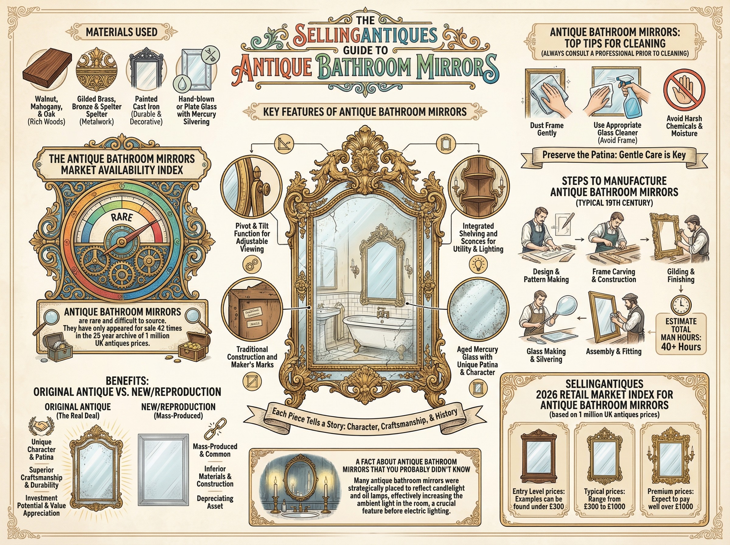 Antique Bathroom Mirrors Guide Infographic