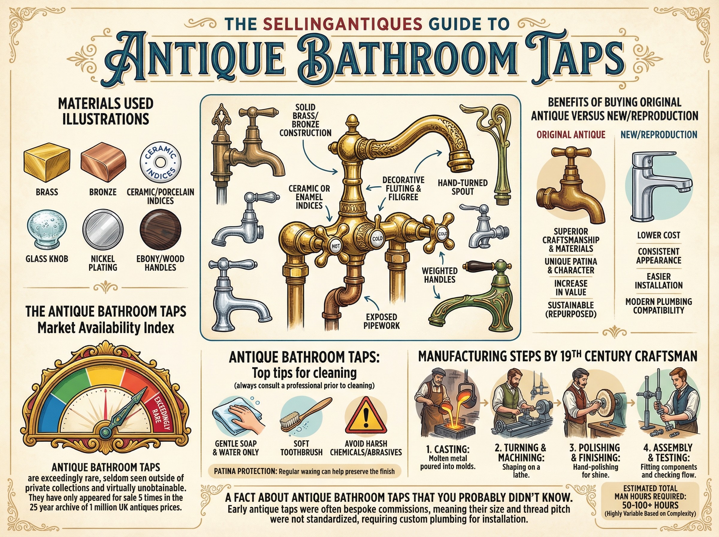 Antique Bathroom Taps Guide Infographic