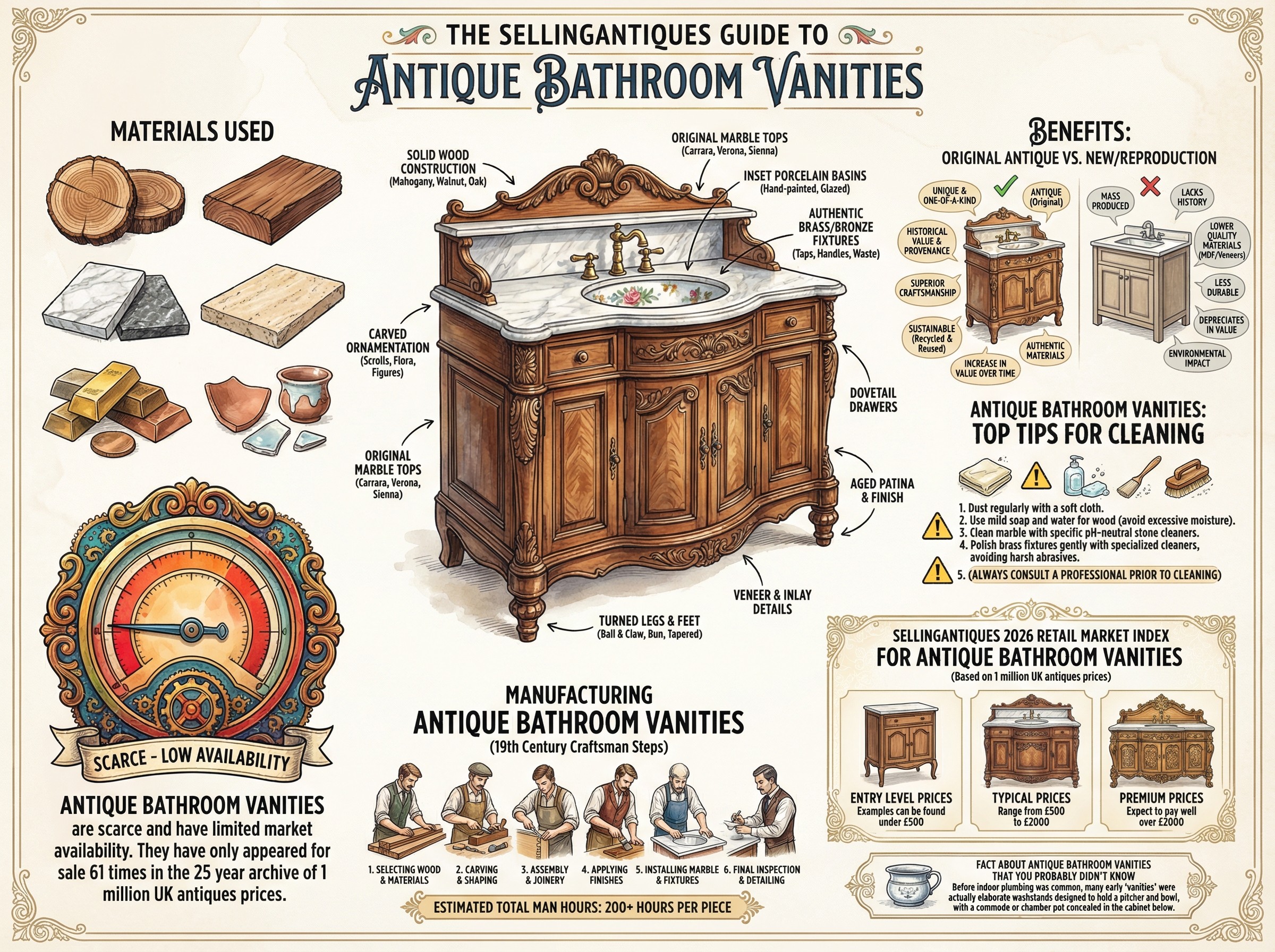 Antique Bathroom Vanities Guide Infographic