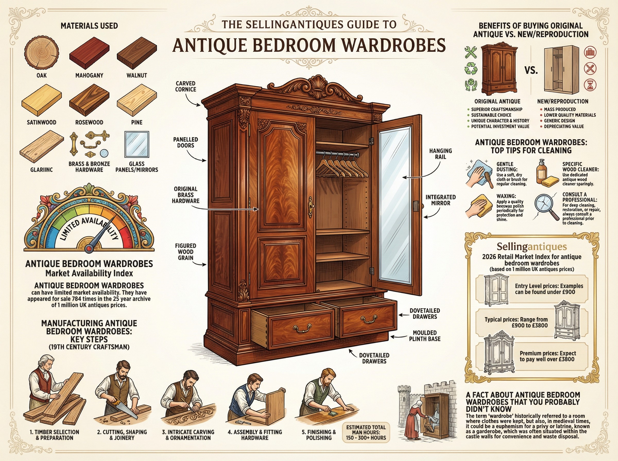 Antique Bedroom Wardrobes Guide Infographic