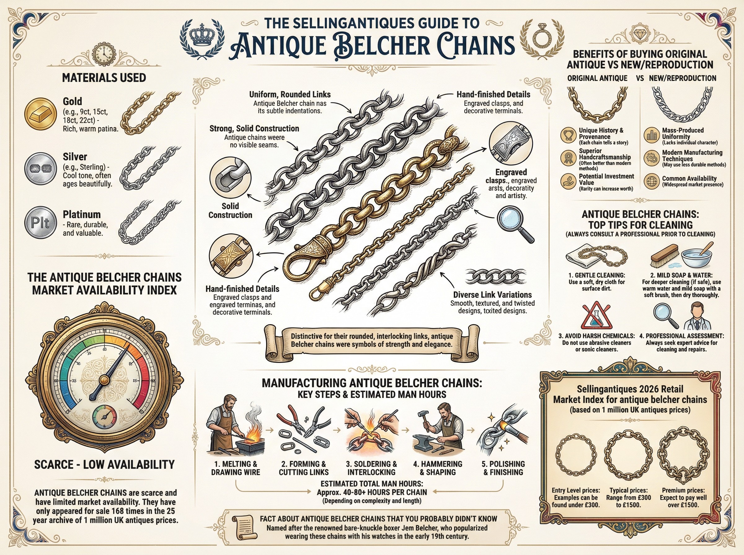 Antique Belcher Chains Guide Infographic
