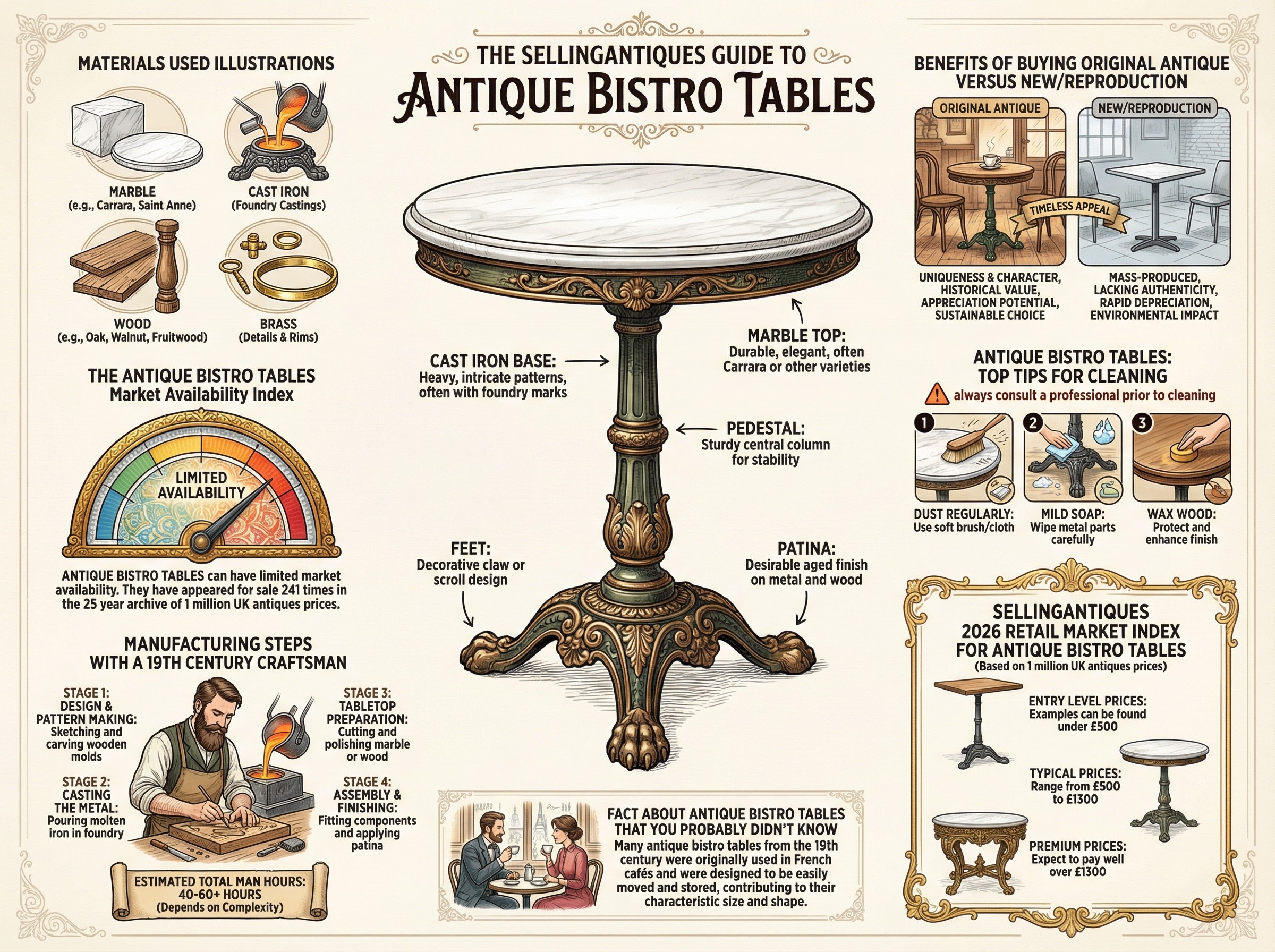 Antique Bistro Tables Guide Infographic