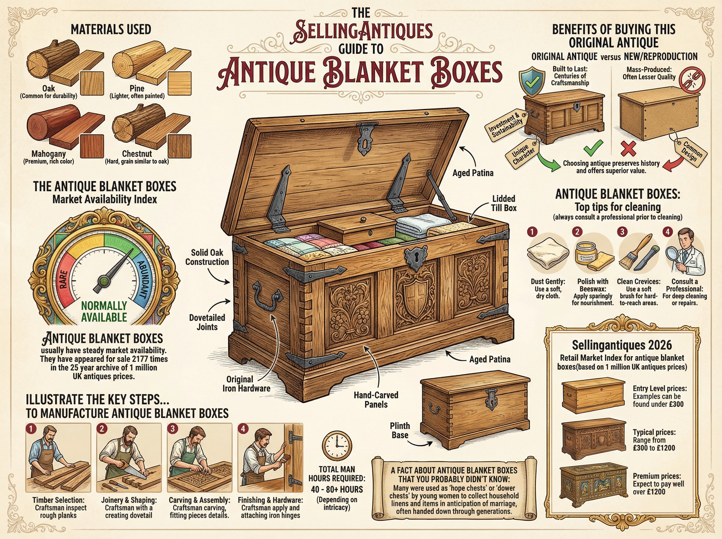 Antique Blanket Boxes Guide Infographic