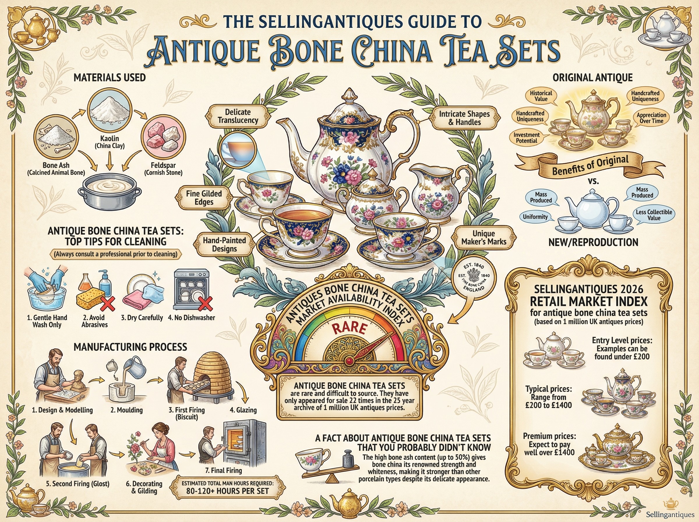 Antique Bone China Tea Sets Guide Infographic