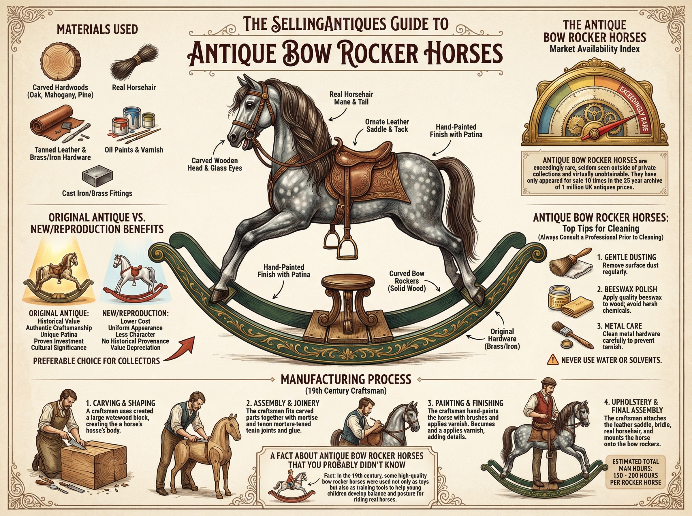 Antique Bow Rocker Horses Guide Infographic