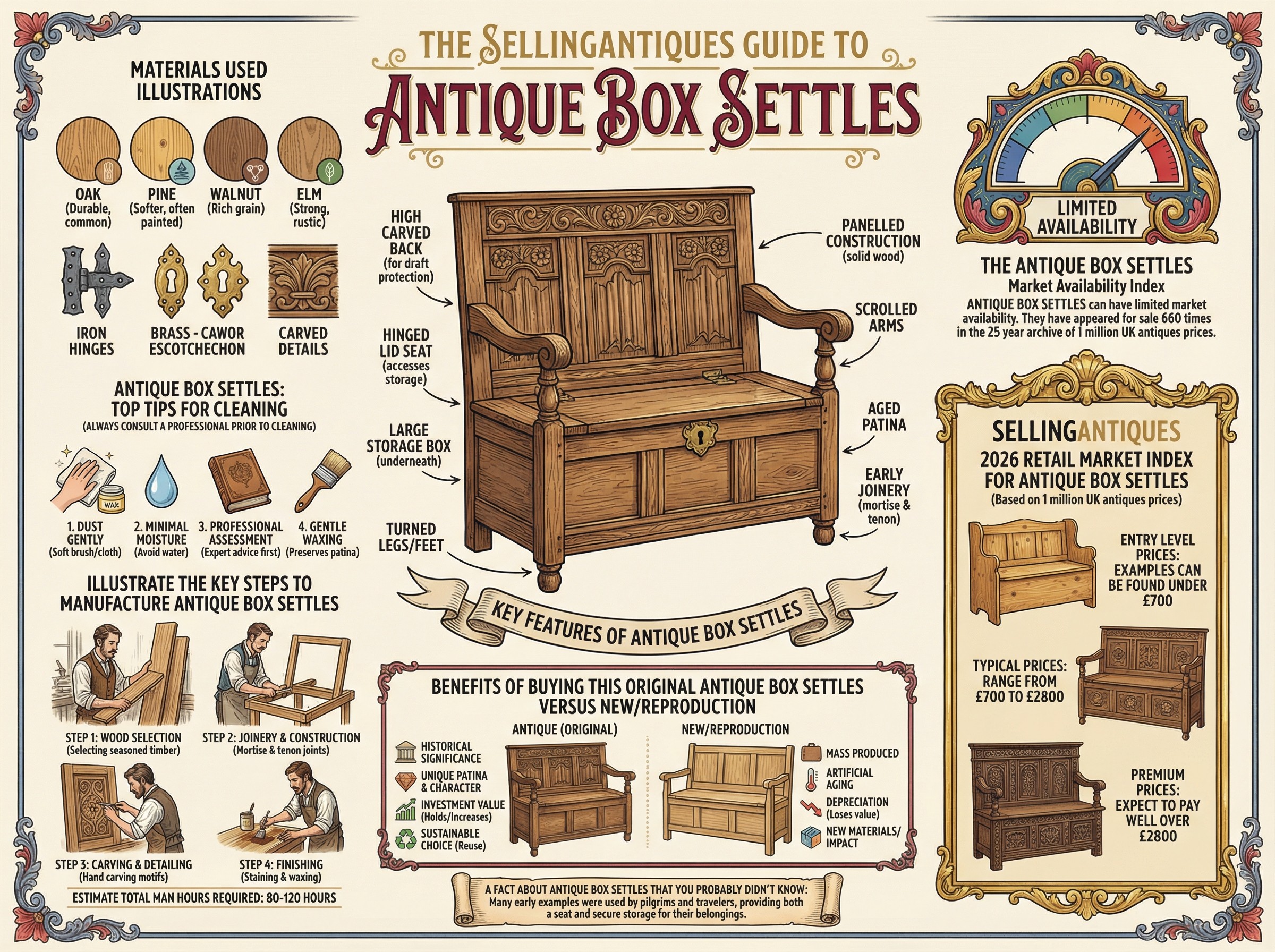 Antique Box Settles Guide Infographic